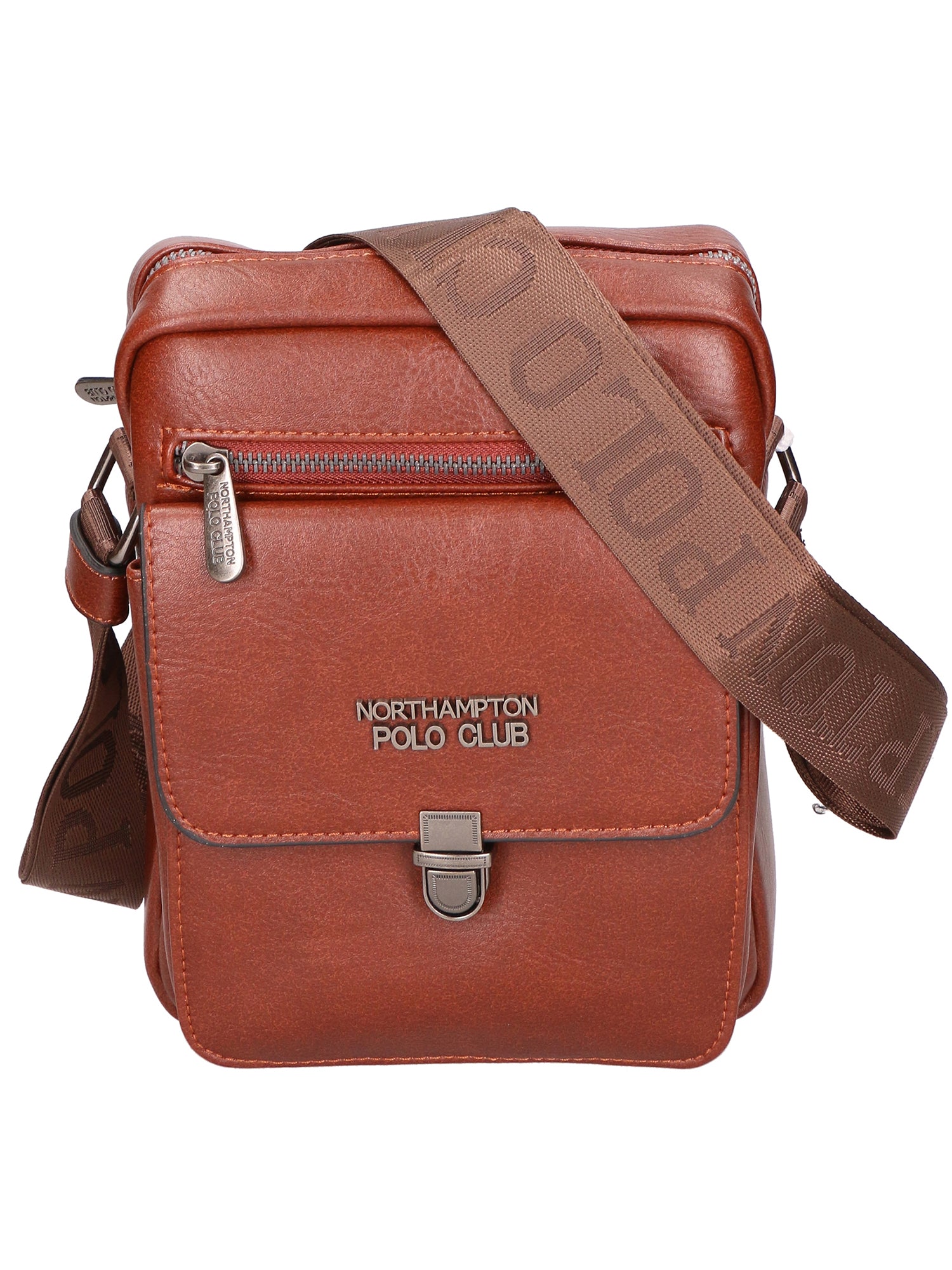 Borsa a tracolla uomo in pelle PU Casual PCL3083-COFFEE Northampton Polo Club