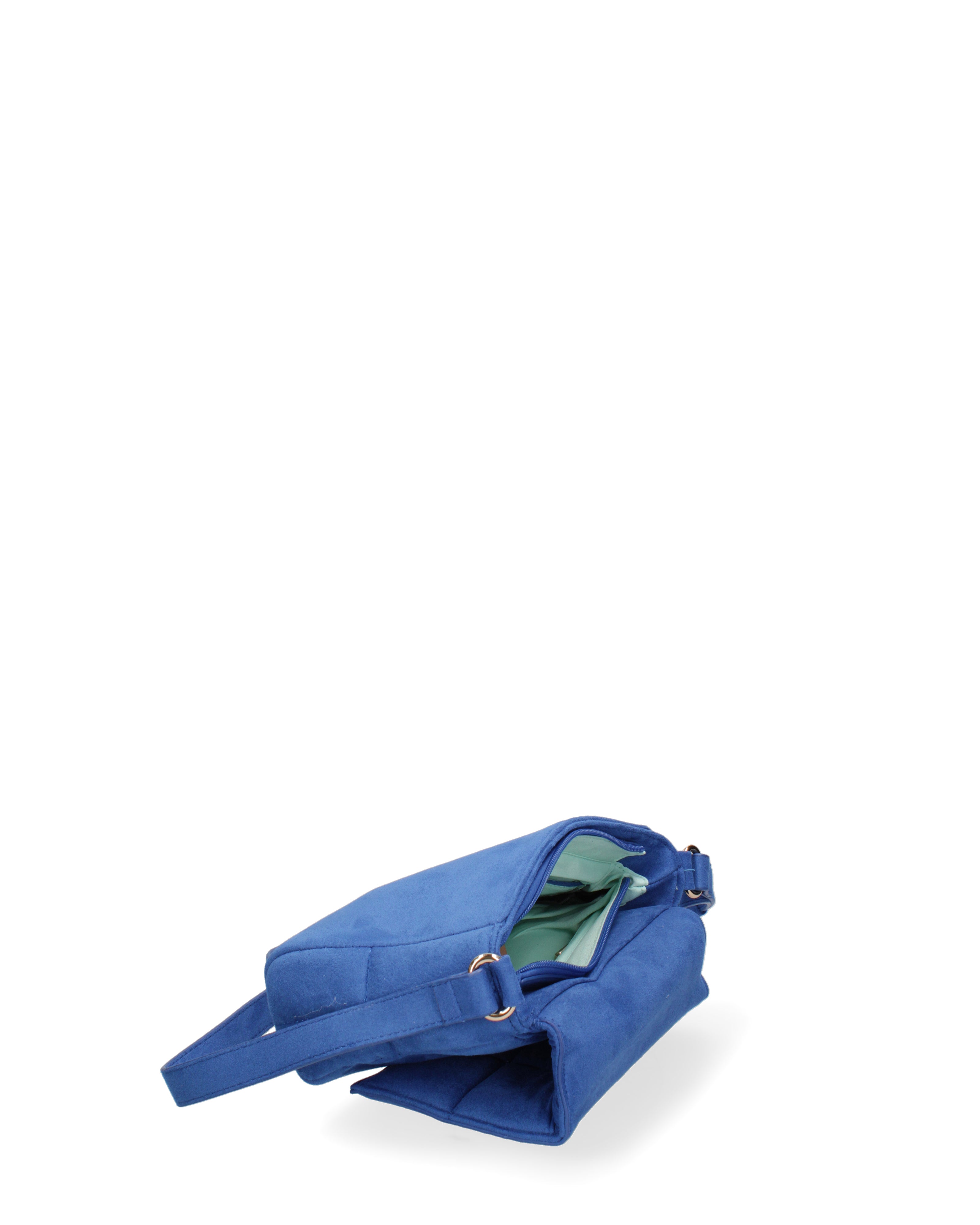 Borsa a spalla da donna Ecopelle DC3323-1-BLUE Diana&co