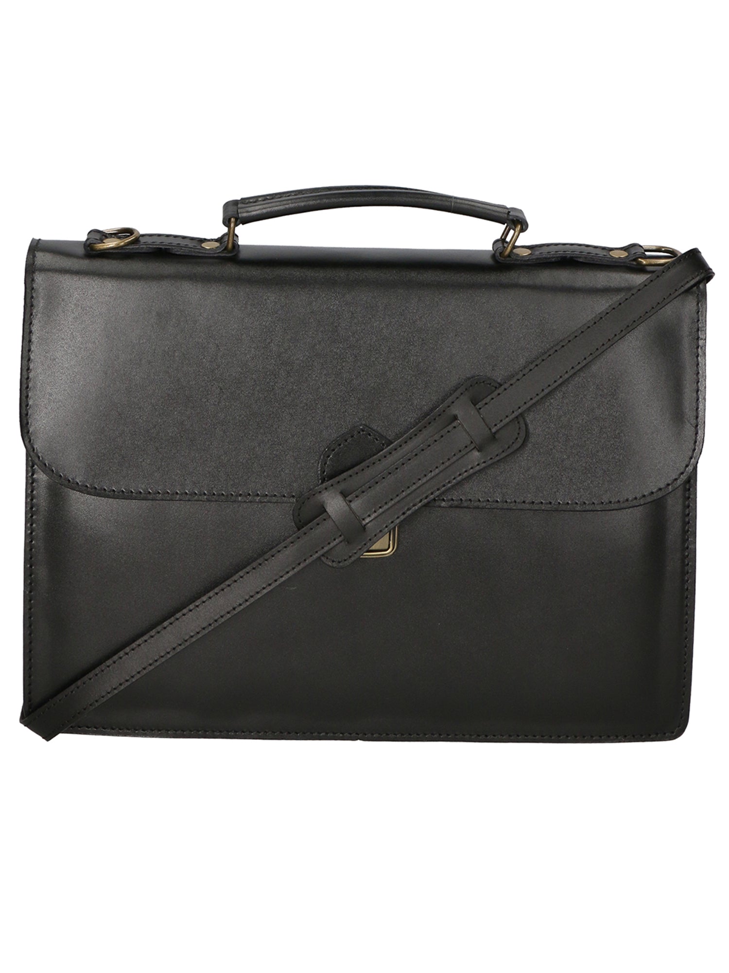 Dafne Borsa da lavoro unisex Vera pelle 7004-NERO Gave Lux
