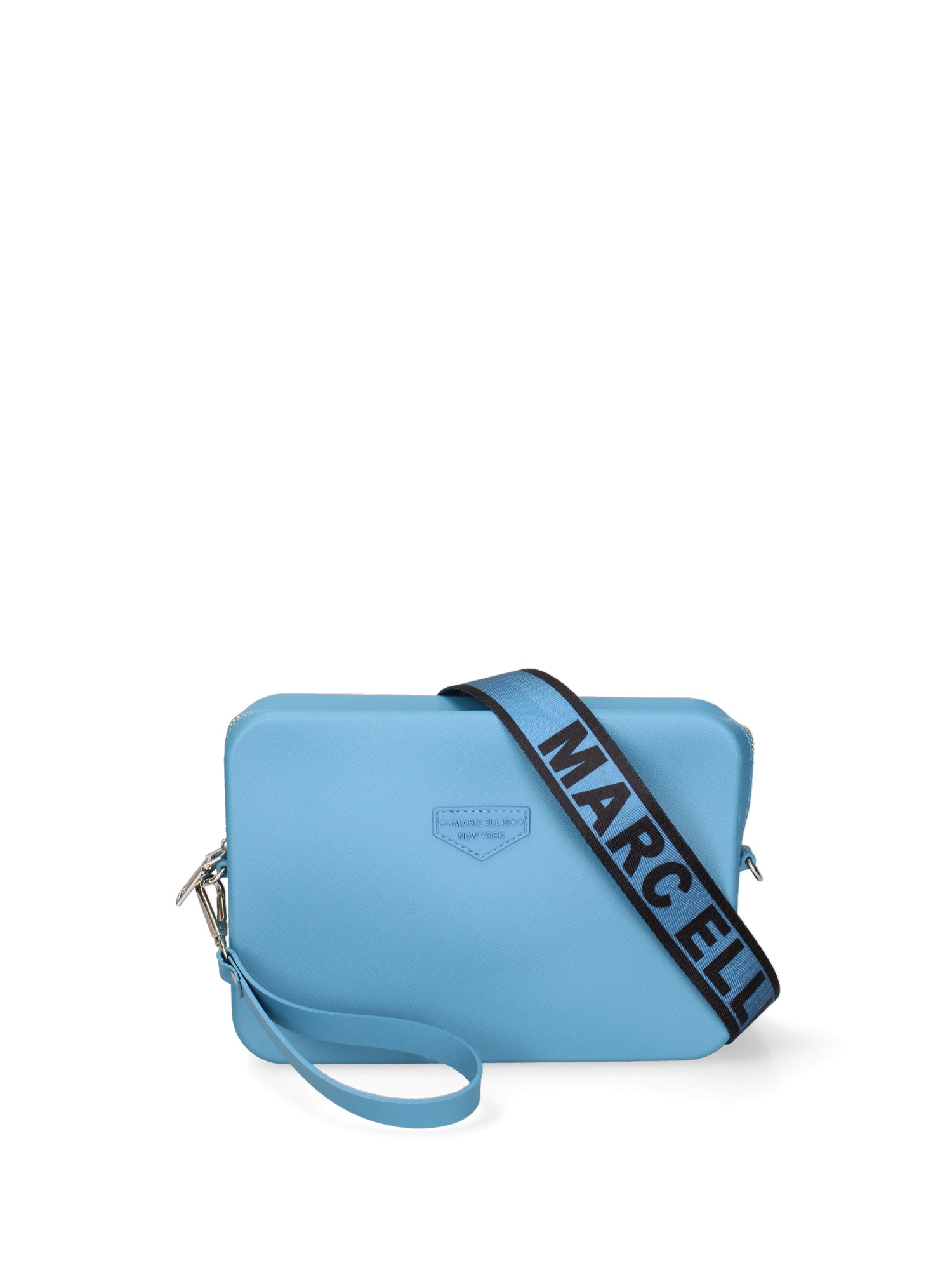 Borsa a tracolla da donna 100% Pvc FLAT-FLOWE-SUGAR BLUE - SILVER Marc Ellis
