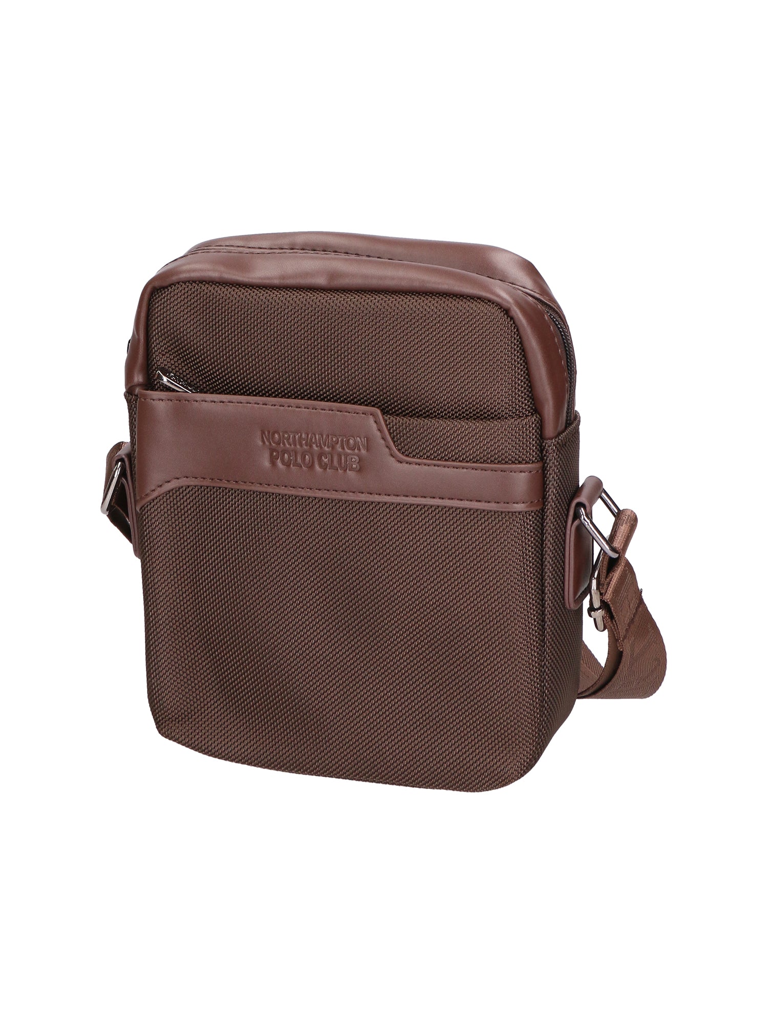Borsa a tracolla uomo Pelle PU e Tessuto PCL3061-COFFEE Northampton Polo Club