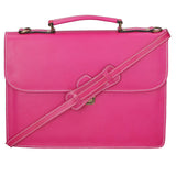 Dafne Borsa da lavoro unisex Vera pelle 7004-FUXIA Gave Lux
