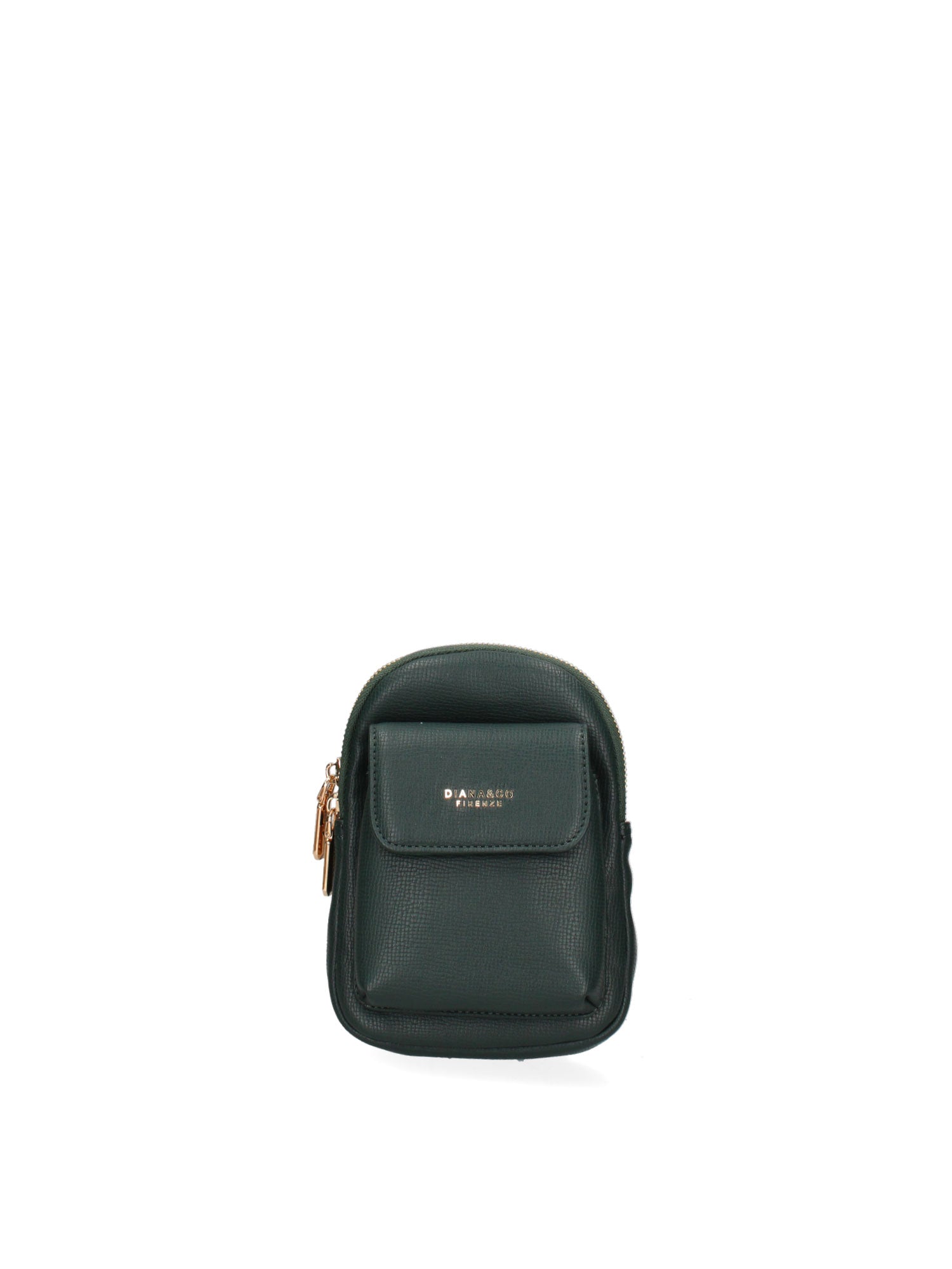 Borsa a tracolla donna Ecopelle e zip 601-1-GREEN Diana&co