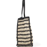 Borsa a spalla da donna Paglia intrecciata 07383-BLACK G12 Viola Castellani