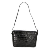 Azzurra Borsa a spalla da donna Vera pelle croco 05699-C28 NERO Gave Lux