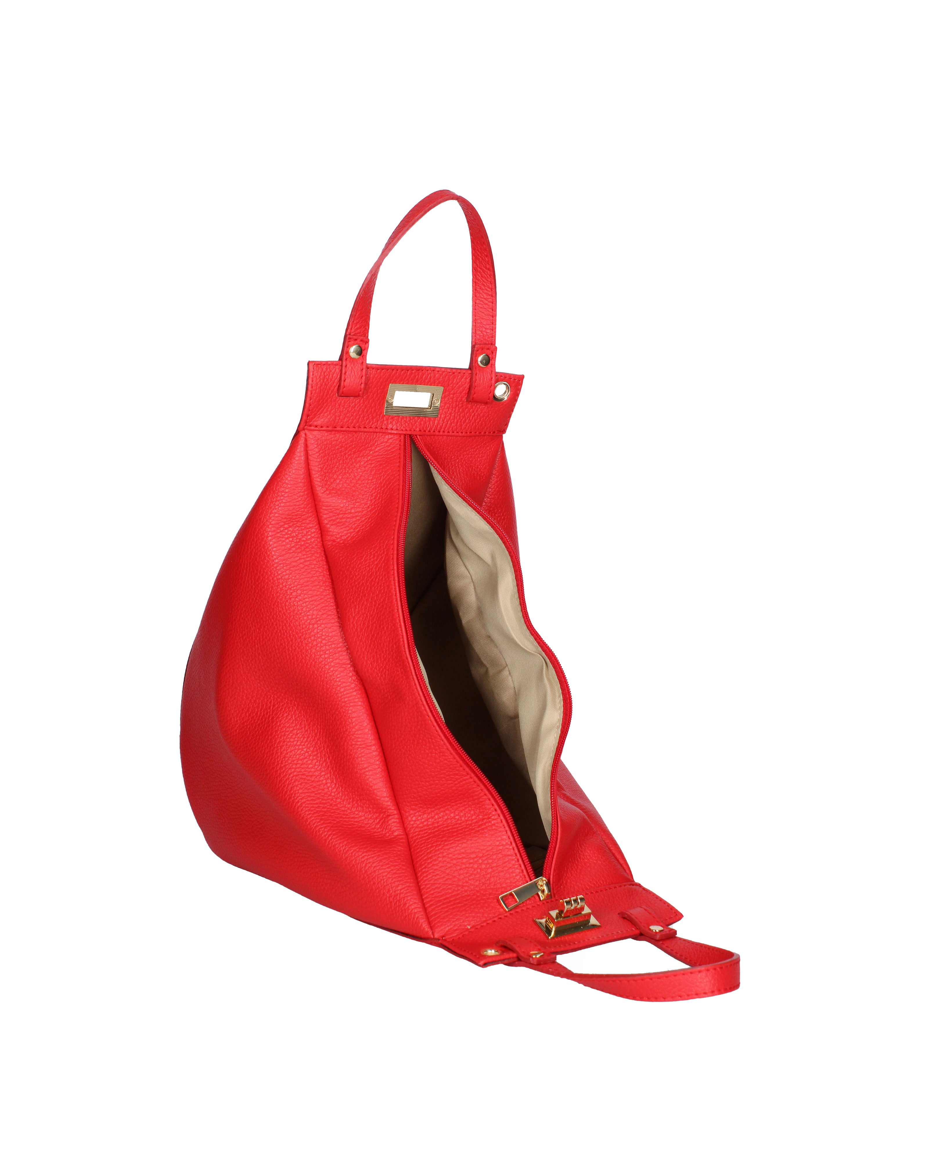 Lindsey Borsa a mano da donna 100% vera pelle 07162-D58 ROSSO FUOCO Viola Castellani