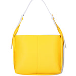 Borsa a spalla da donna Misto pelle e tessuto 07157-D04 GIALLO Roberta Rossi