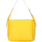 Borsa a spalla da donna Misto pelle e tessuto 07157-D04 GIALLO Roberta Rossi