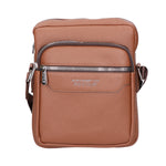 Borsa a tracolla uomo 100% pelle PU PCL3022-LIGHT BROWN Northampton Polo Club