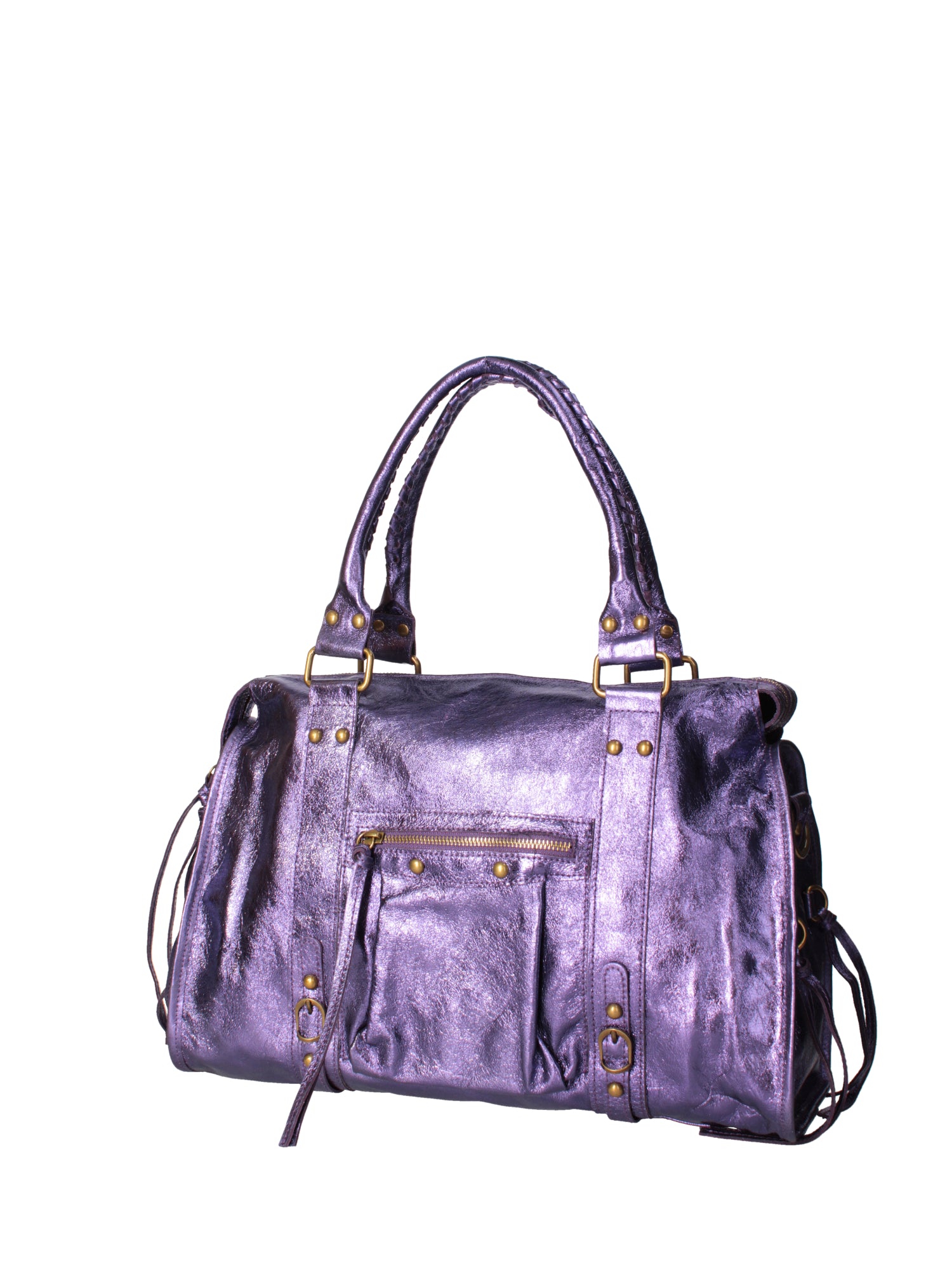 Novara Borsa a spalla da donna Vera pelle 06090 LM-L013 VIOLA Gave Lux