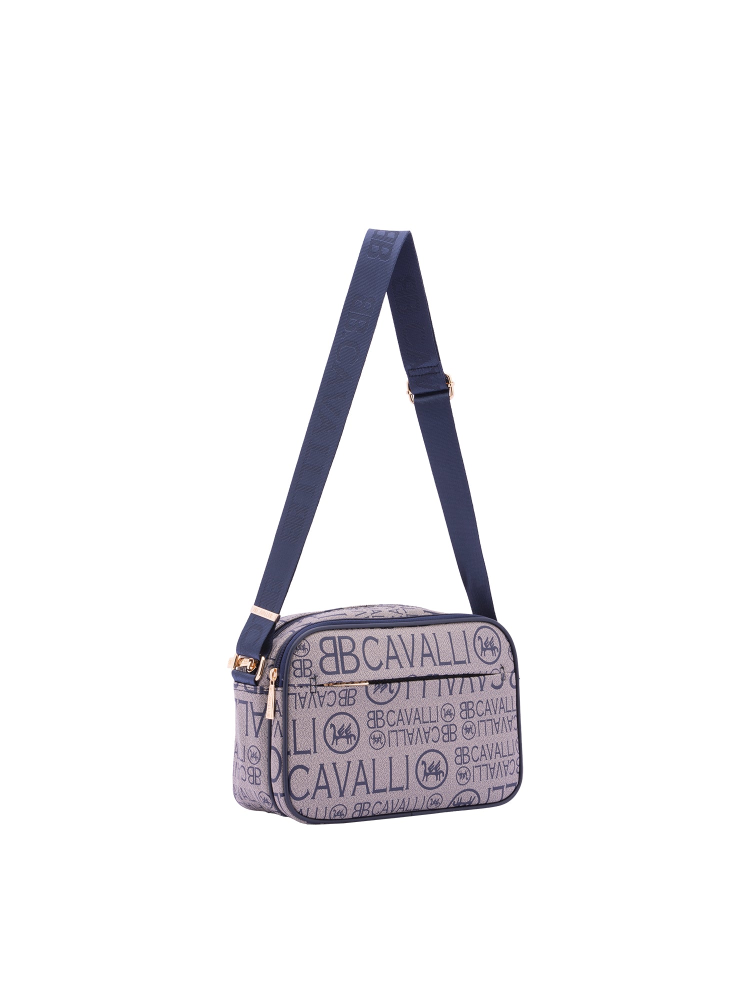 Borsa a tracolla da donna Ecopelle BC1374-BLU B Cavalli