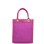 Borsa a mano da donna Misto pelle e tessuto 07149-D517 UVA Roberta Rossi