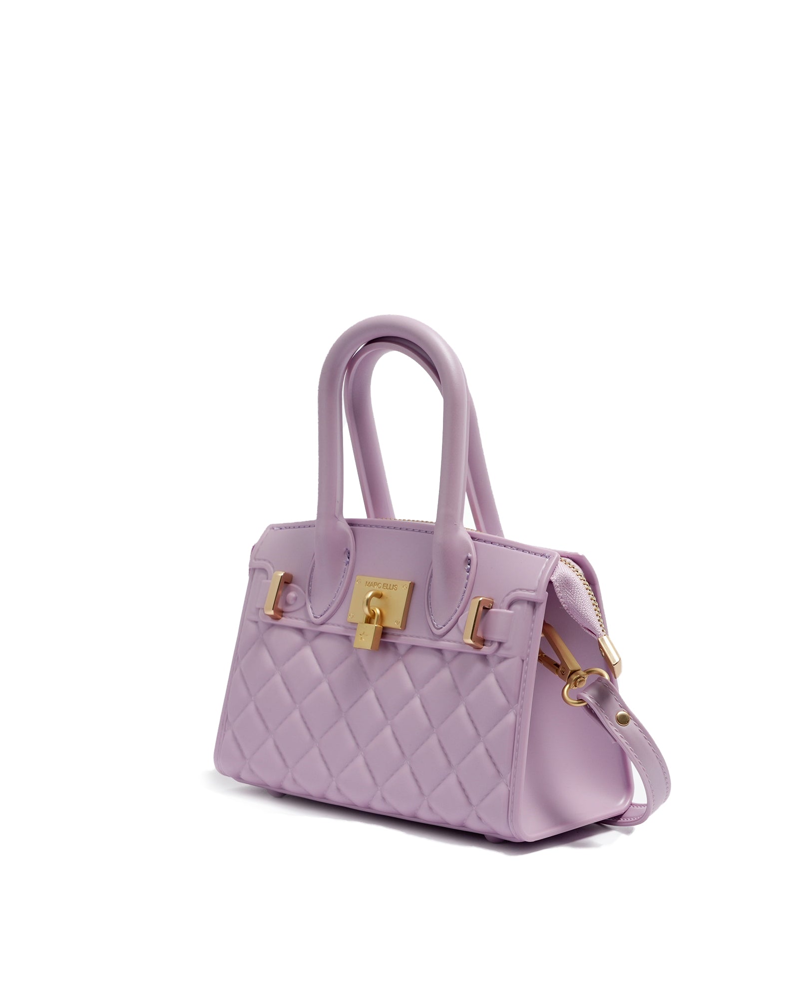 Borsa a mano da donna 100% PVC FLAT MINNY-FAIR ORCHID + OFF GOLD Marc Ellis