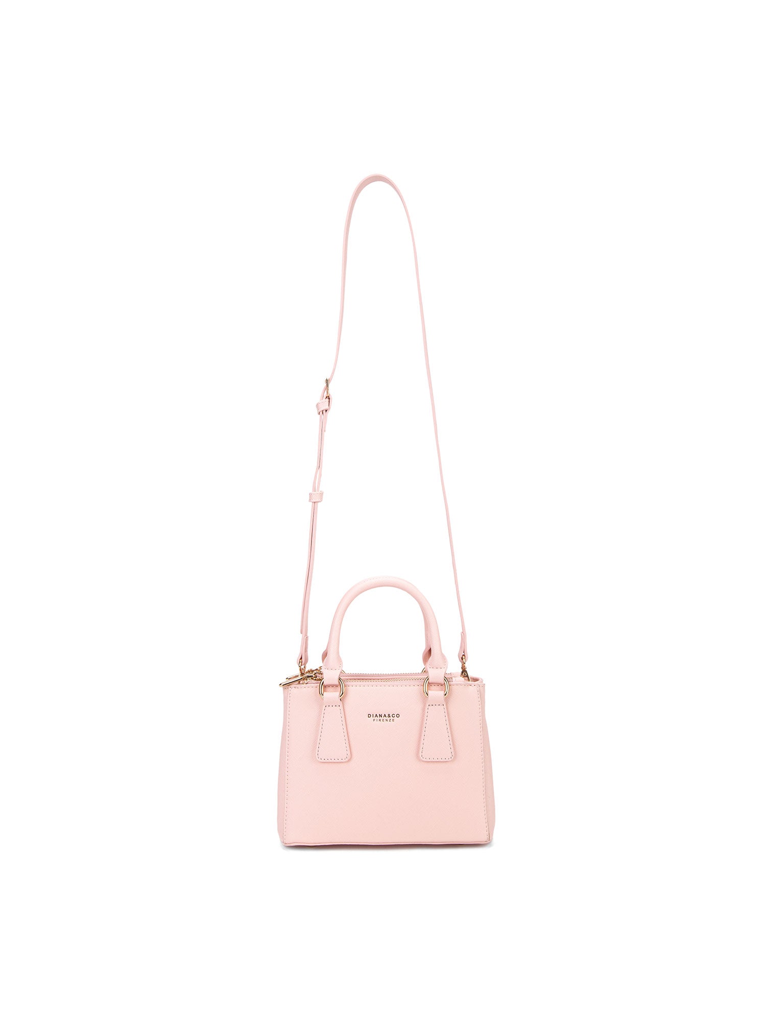 Borsa a mano da donna 100% pelle vegana PU 720-1PT-BLUSH PINK Diana&co