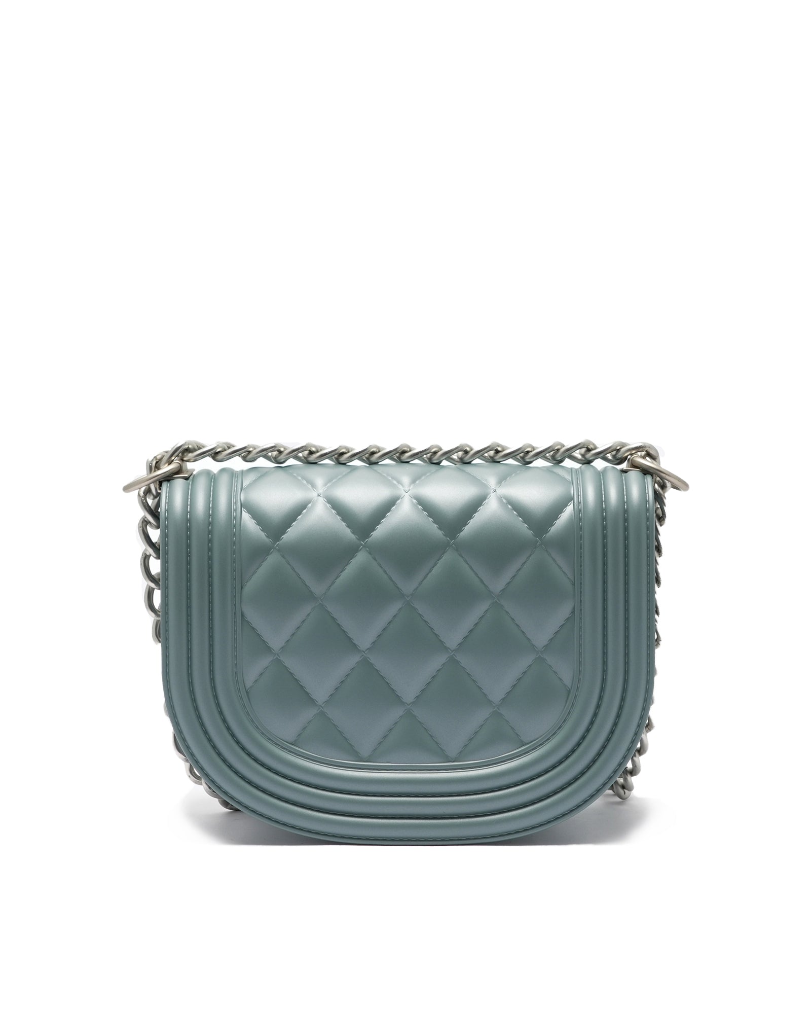 Borsa a mano da donna 100% PVC FLAT ZOE-DARK JEANS + OFF SILVER Marc Ellis