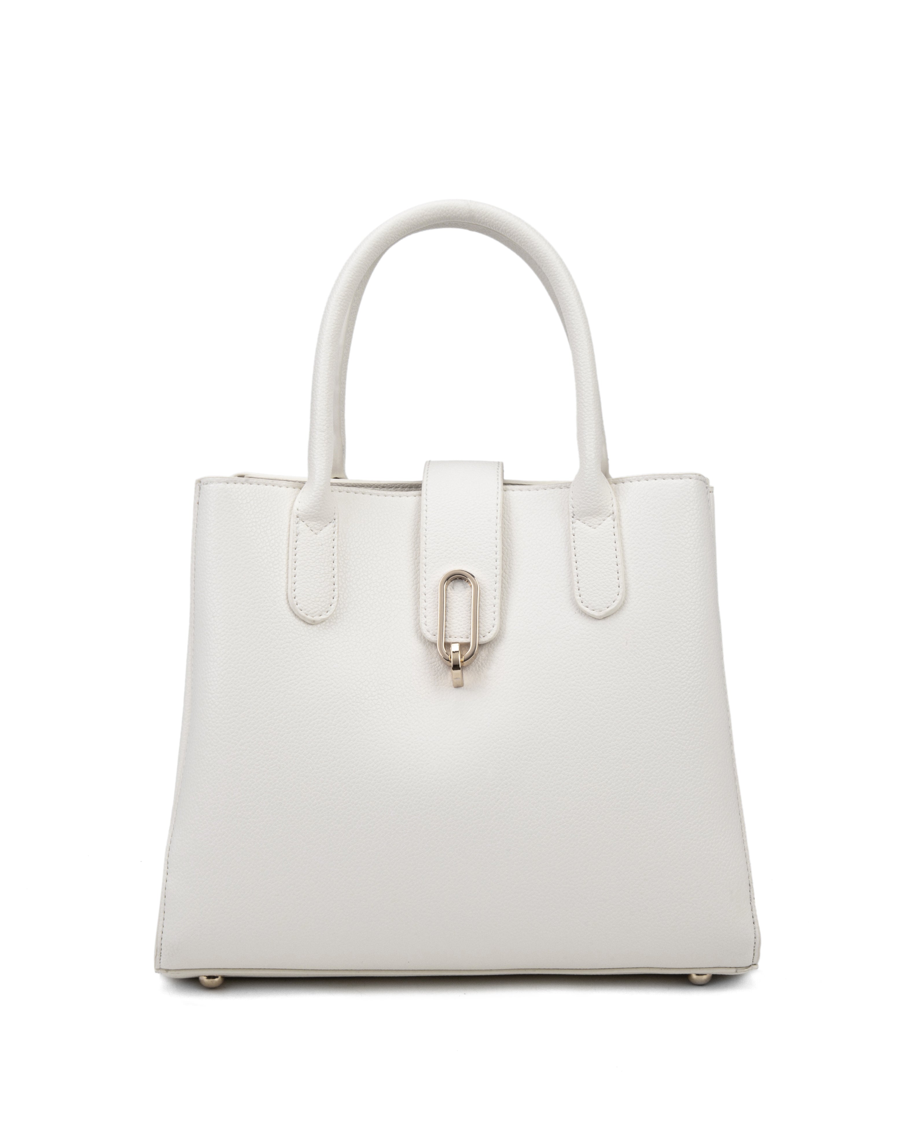 Borsa a mano da donna 100% pelle vegana PU 712-2PT-WHITE Diana&co