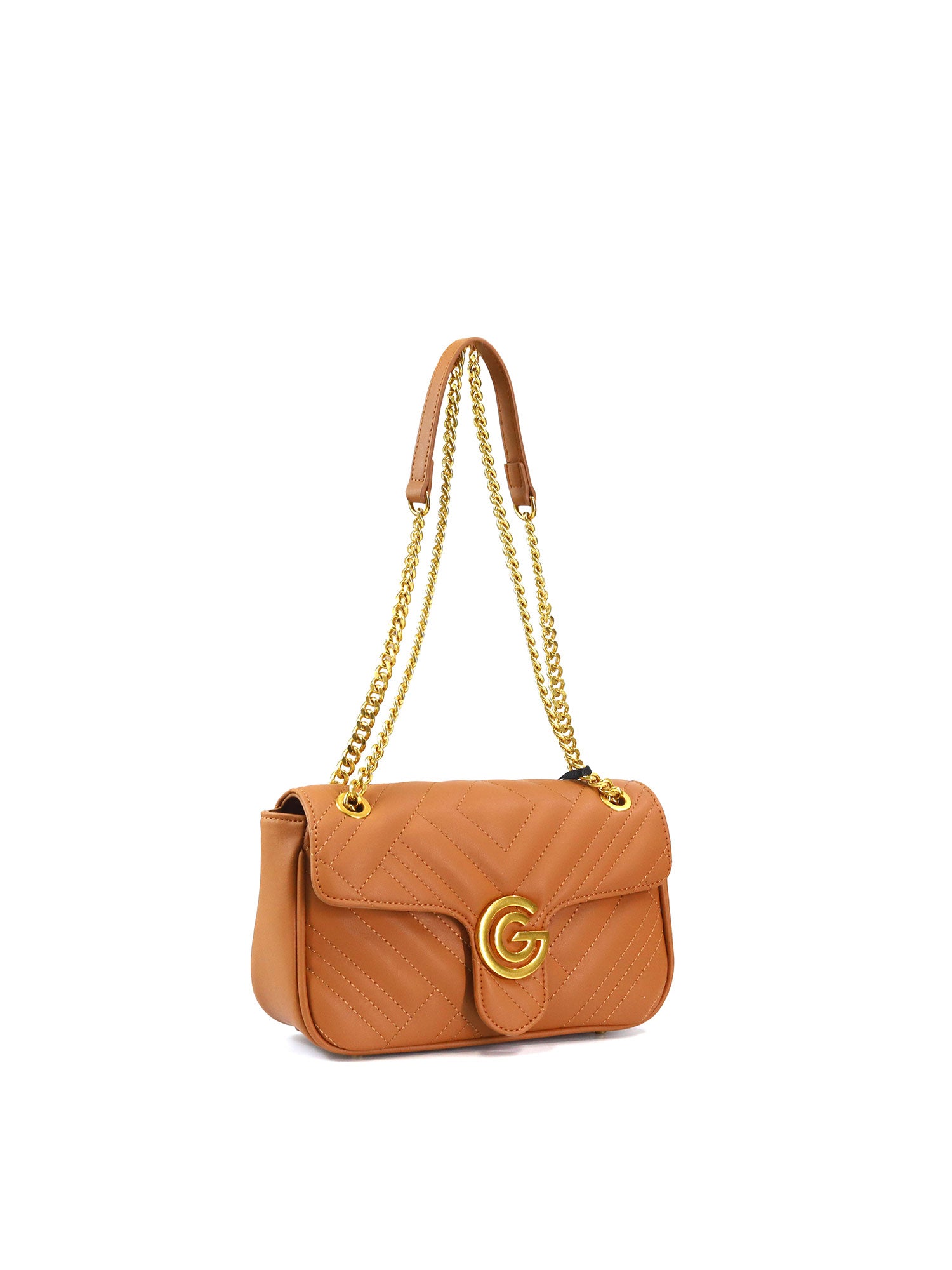 Borsa a tracolla da donna 100% pelle vegana PU GGB011CGN Gabriella G Firenze