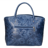 Enza Borsa a mano da donna Vera pelle 8007023FBG-012 BLU JEANS Gave Lux