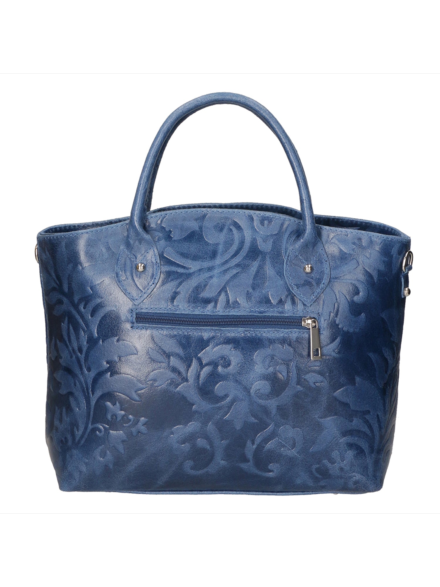 Enza Borsa a mano da donna Vera pelle 8007023FBG-012 BLU JEANS Gave Lux