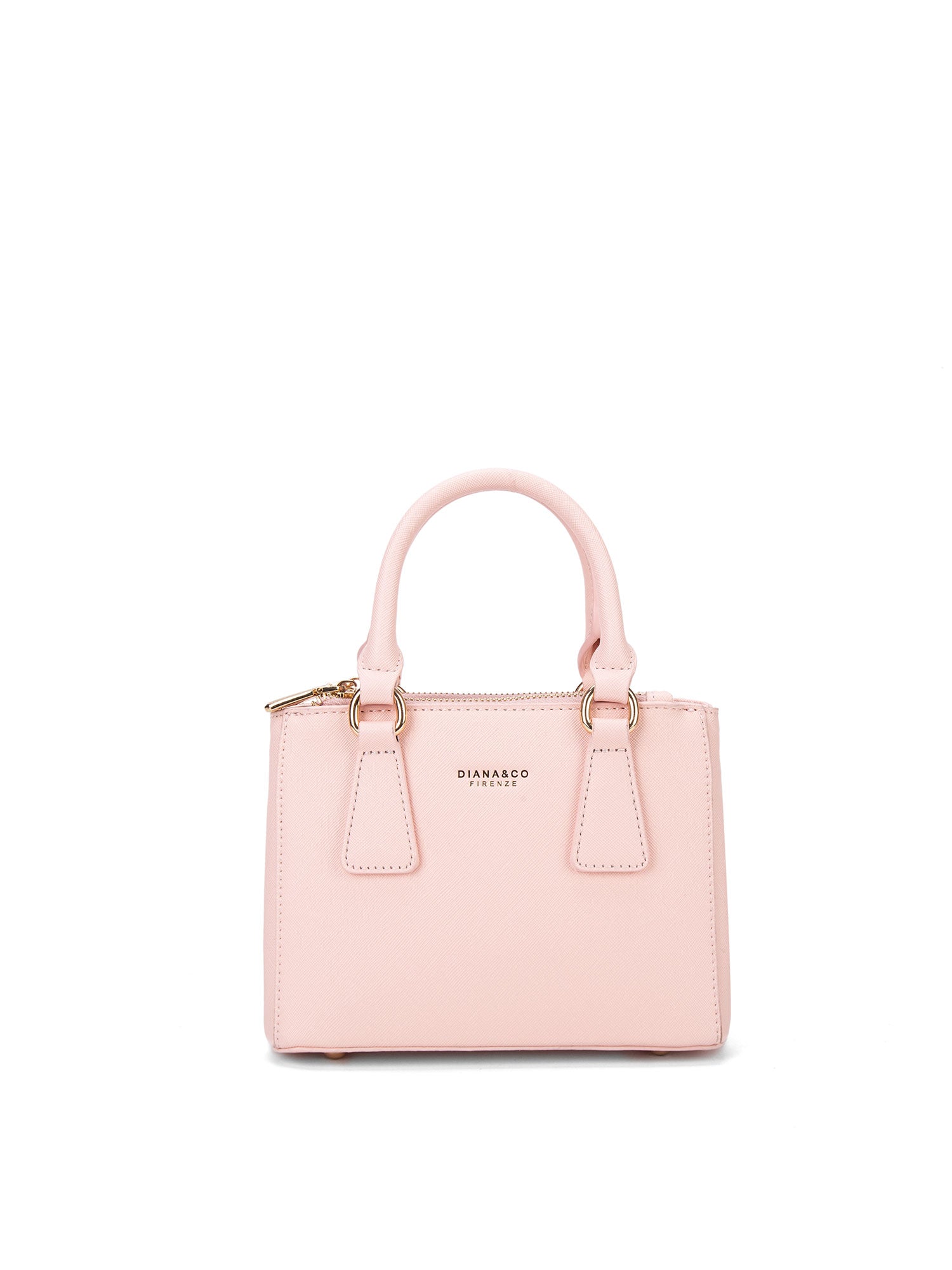 Borsa a mano da donna 100% pelle vegana PU 720-1PT-BLUSH PINK Diana&co