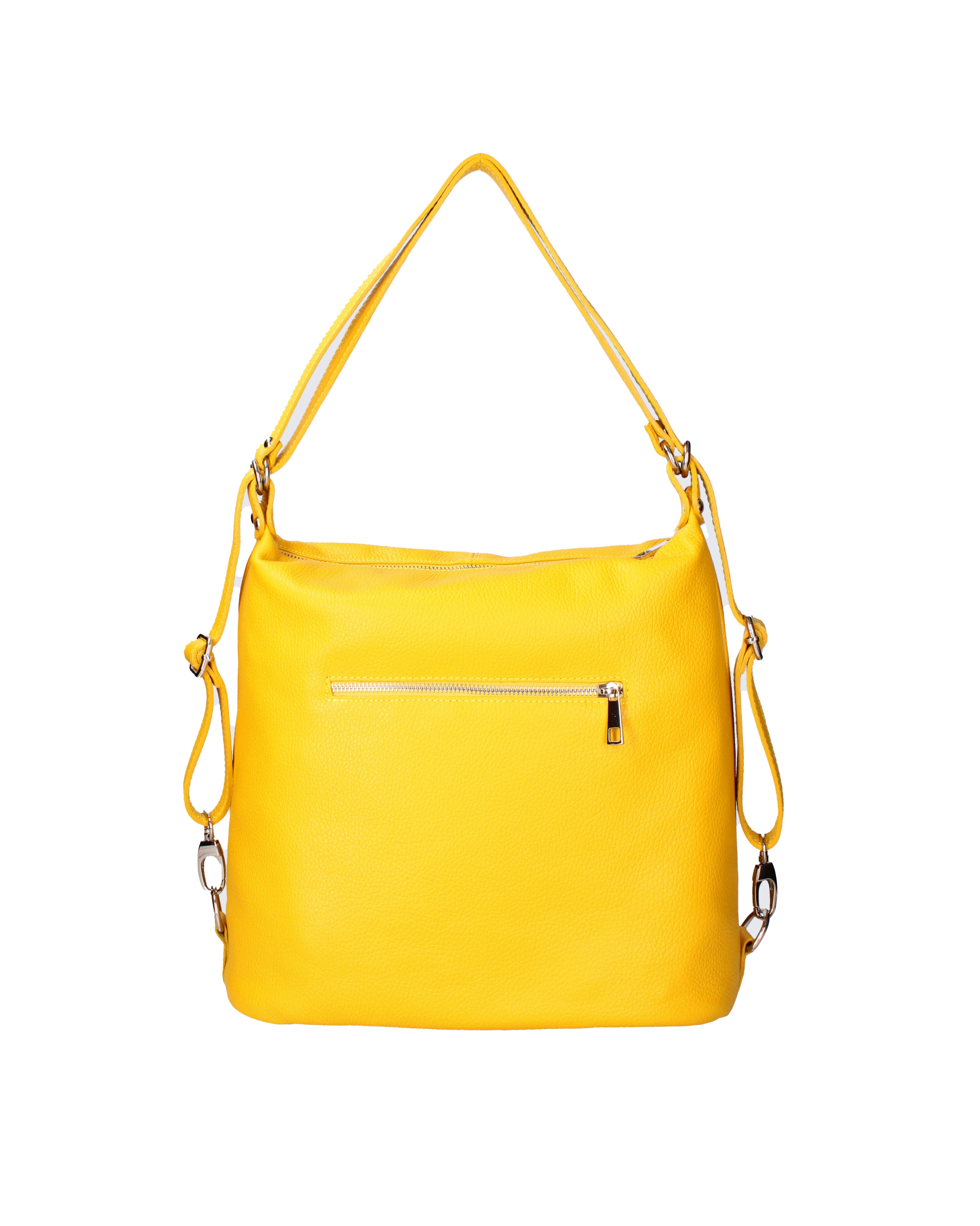 Vera pelle 07135-D04 GIALLO Borsa a spalla convertibile Anjelica Viola Castellani