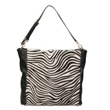 Asia Borsa a spalla da donna Vera pelle 05475-ZEBRA BIANCO NERO Gave Lux