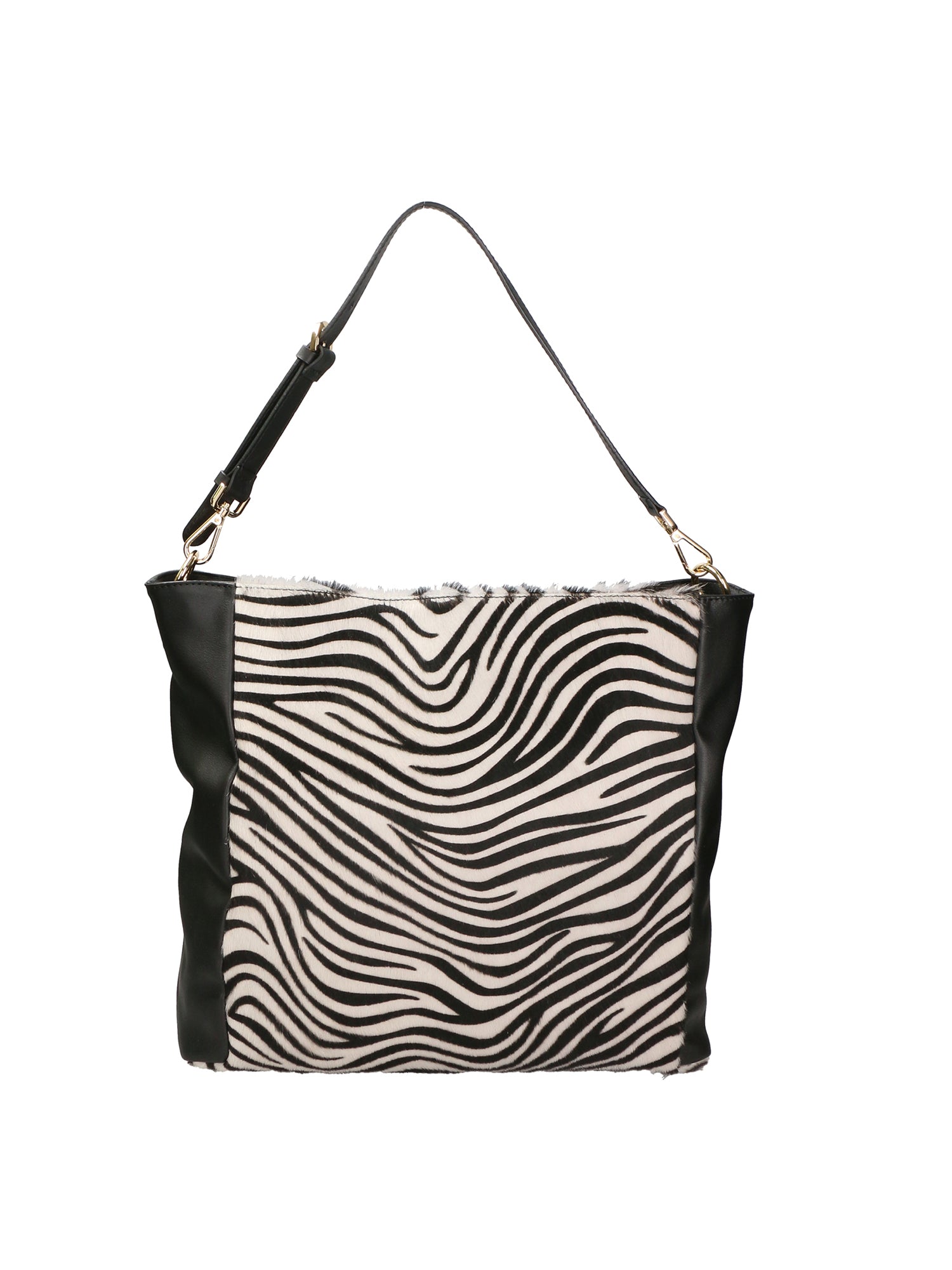 Asia Borsa a spalla da donna Vera pelle 05475-ZEBRA BIANCO NERO Gave Lux