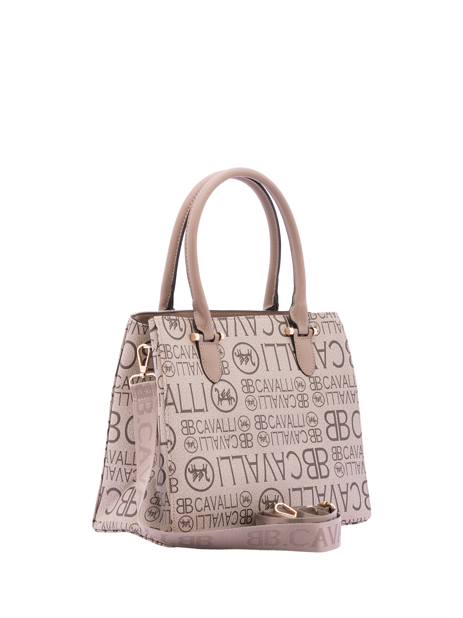 Borsa a mano da donna Ecopelle e poliestere BC1370-MARRONE B Cavalli
