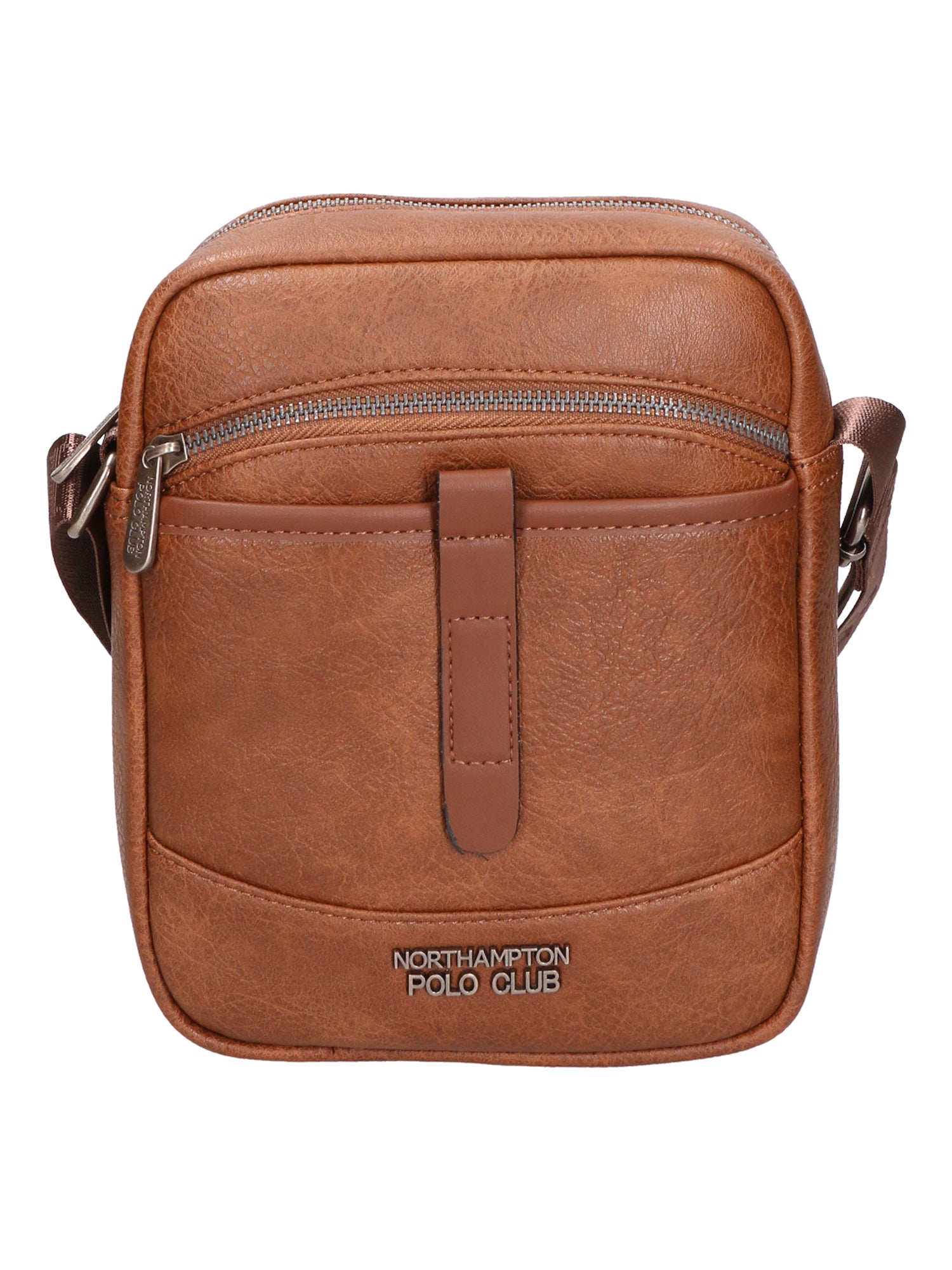 Borsa a tracolla uomo 100% PU Leather PCL3006-BROWN Northampton Polo Club