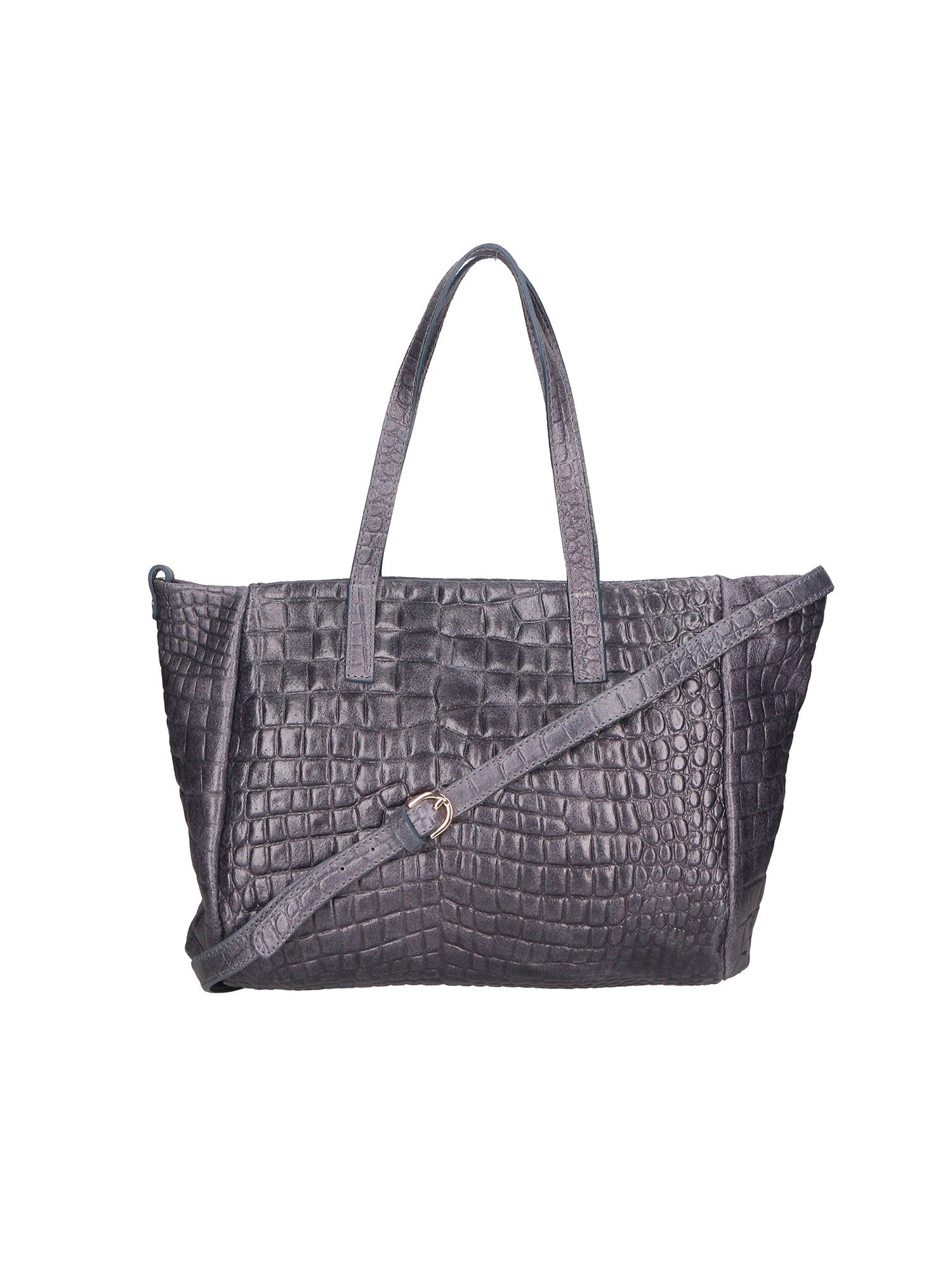 Lorella Borsa a spalla da donna Vera pelle croco 06499-042 GRIGIO SCURO Gave Lux