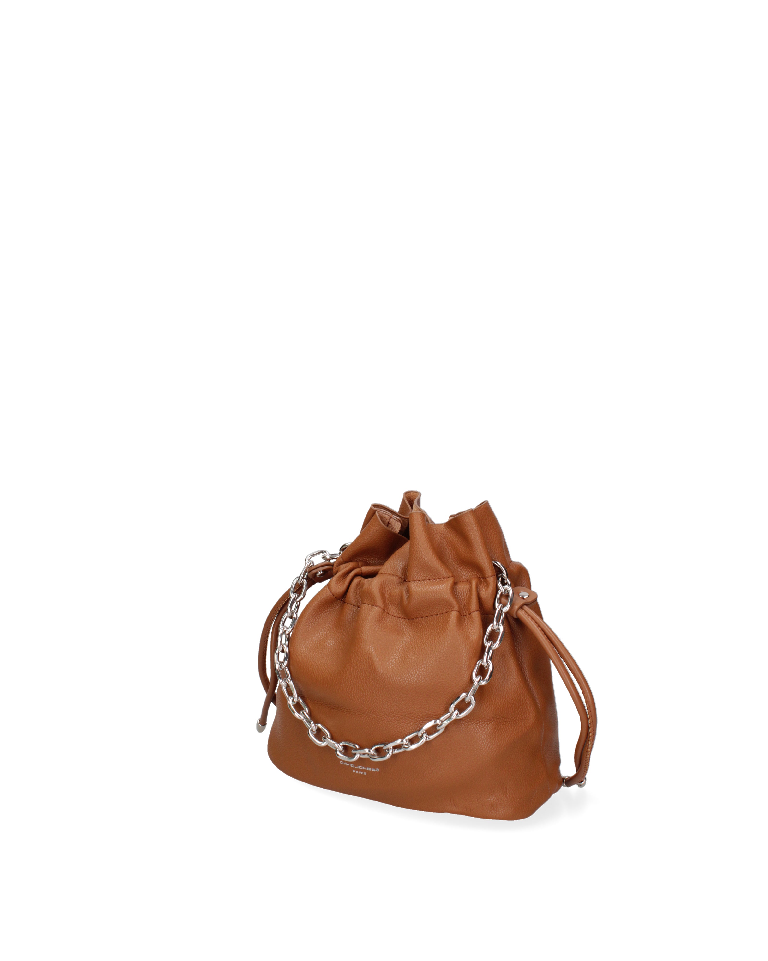 Borsa a secchiello da donna 100% PVC F6717-1-COGNAC David Jones