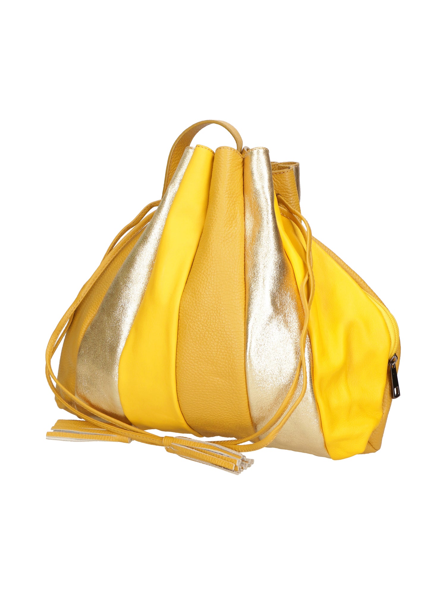 Nunzia Borsa a spalla da donna Vera pelle 576042-SENAPE Gave Lux