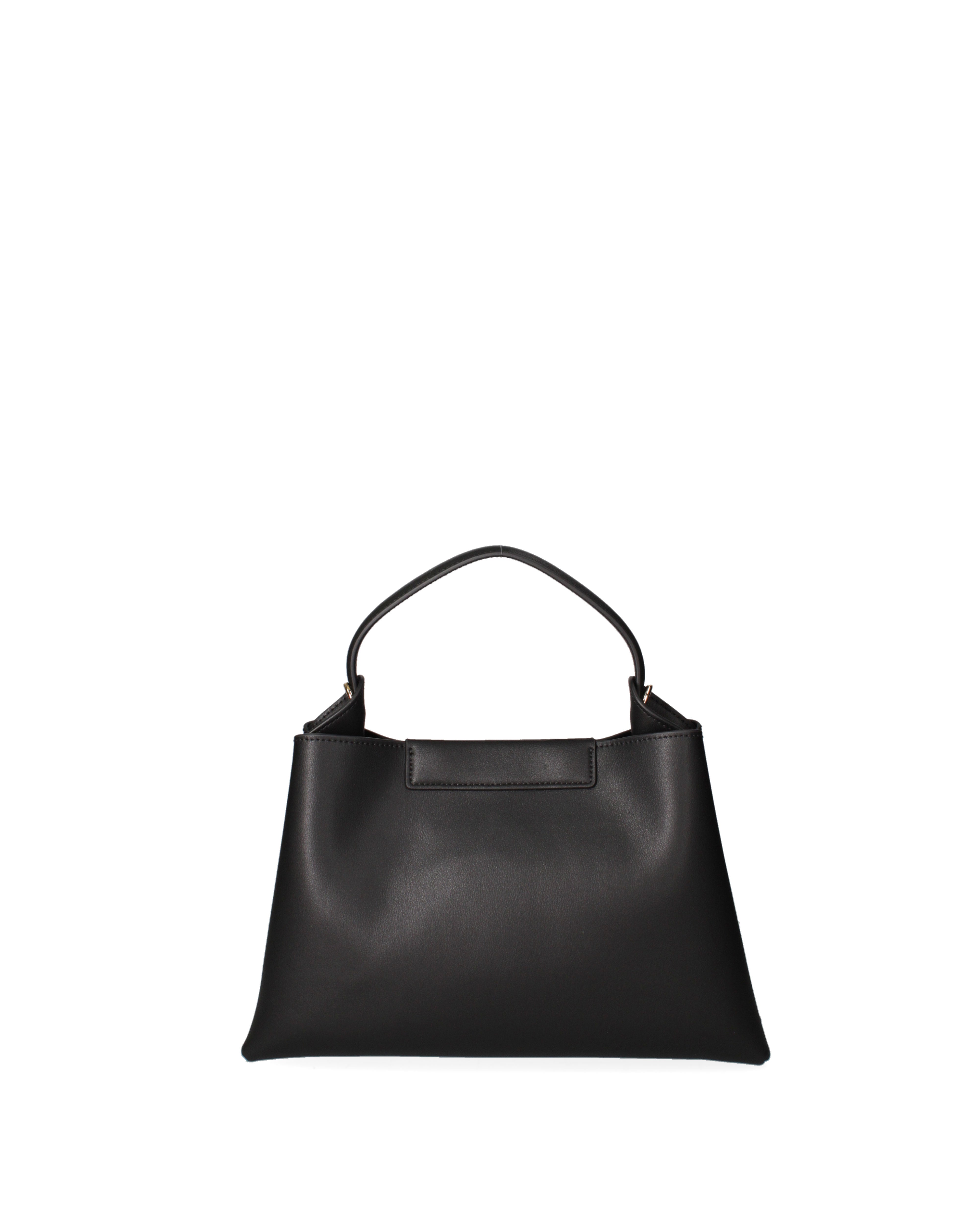 Borsa a mano da donna 100% pelle riciclata 07227-Nero Viola Castellani