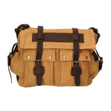 Melania Borsa a spalla unisex Canvas e vera pelle ZG3016-CUOIO COGNAC Gave Lux