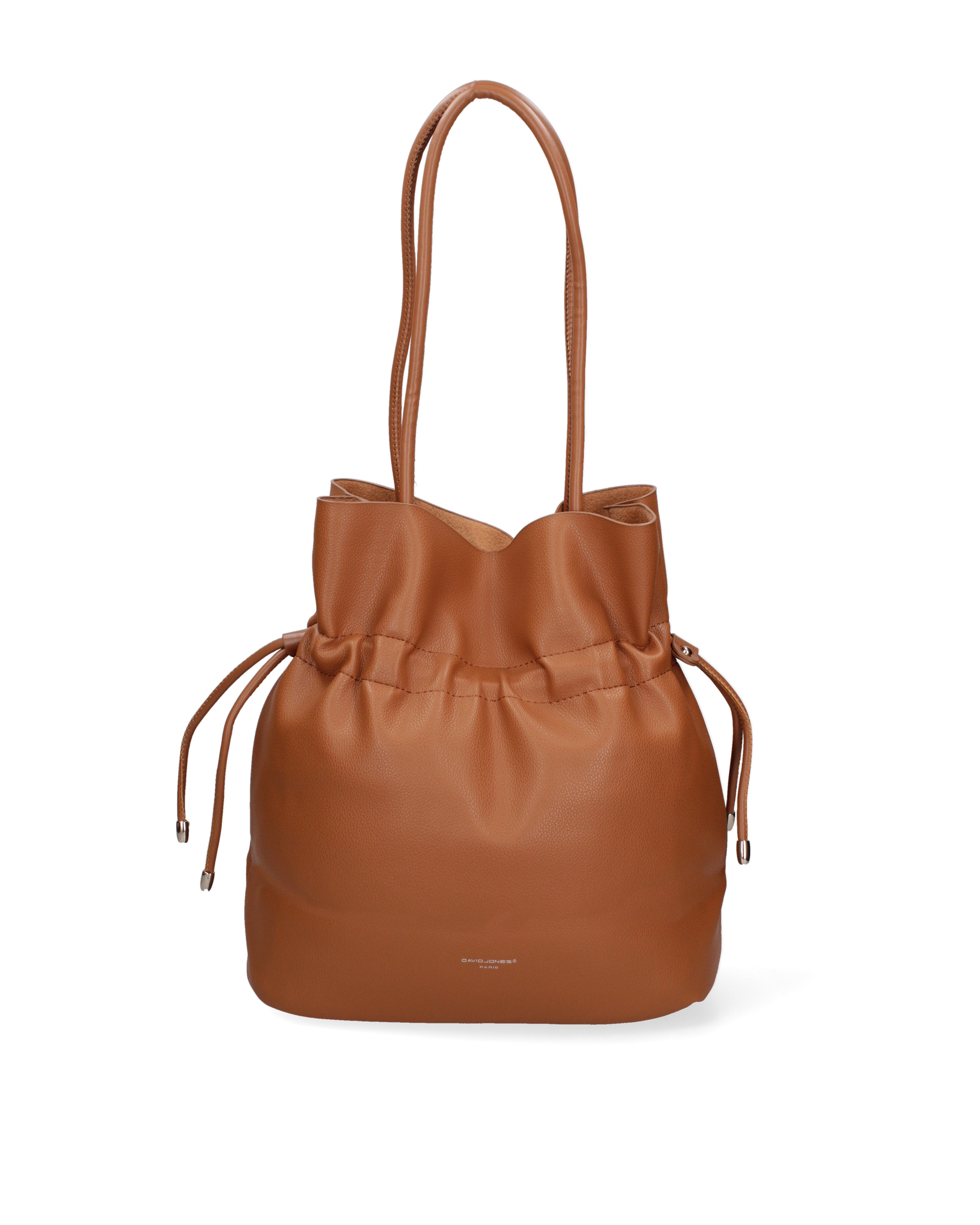 Borsa a spalla da donna 100% PVC F6717-2-COGNAC David Jones
