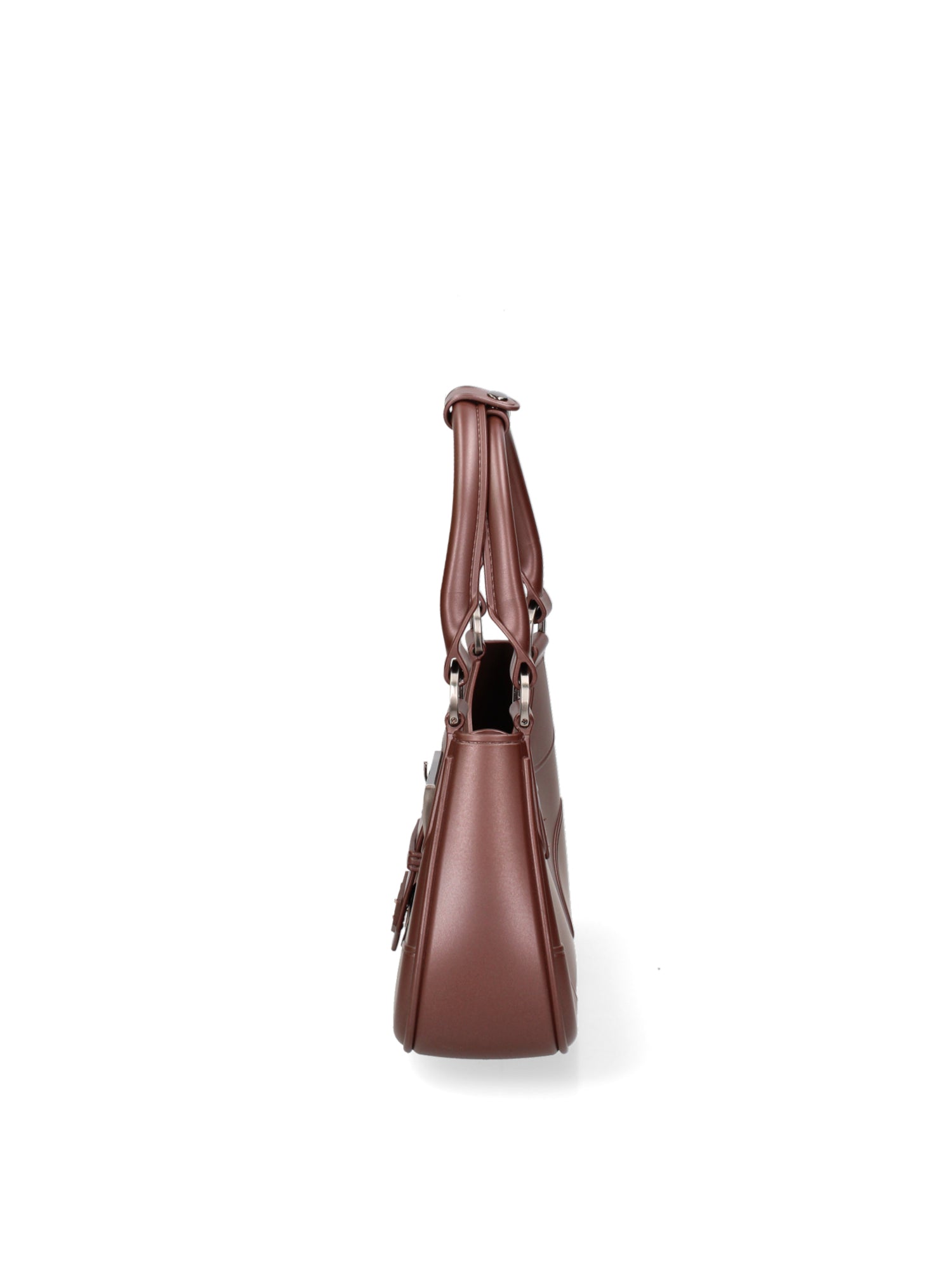 Borsa a mano da donna 100% PVC FLAT-CIRCLE-CHOCOLATE - BRUSH CDF Marc Ellis