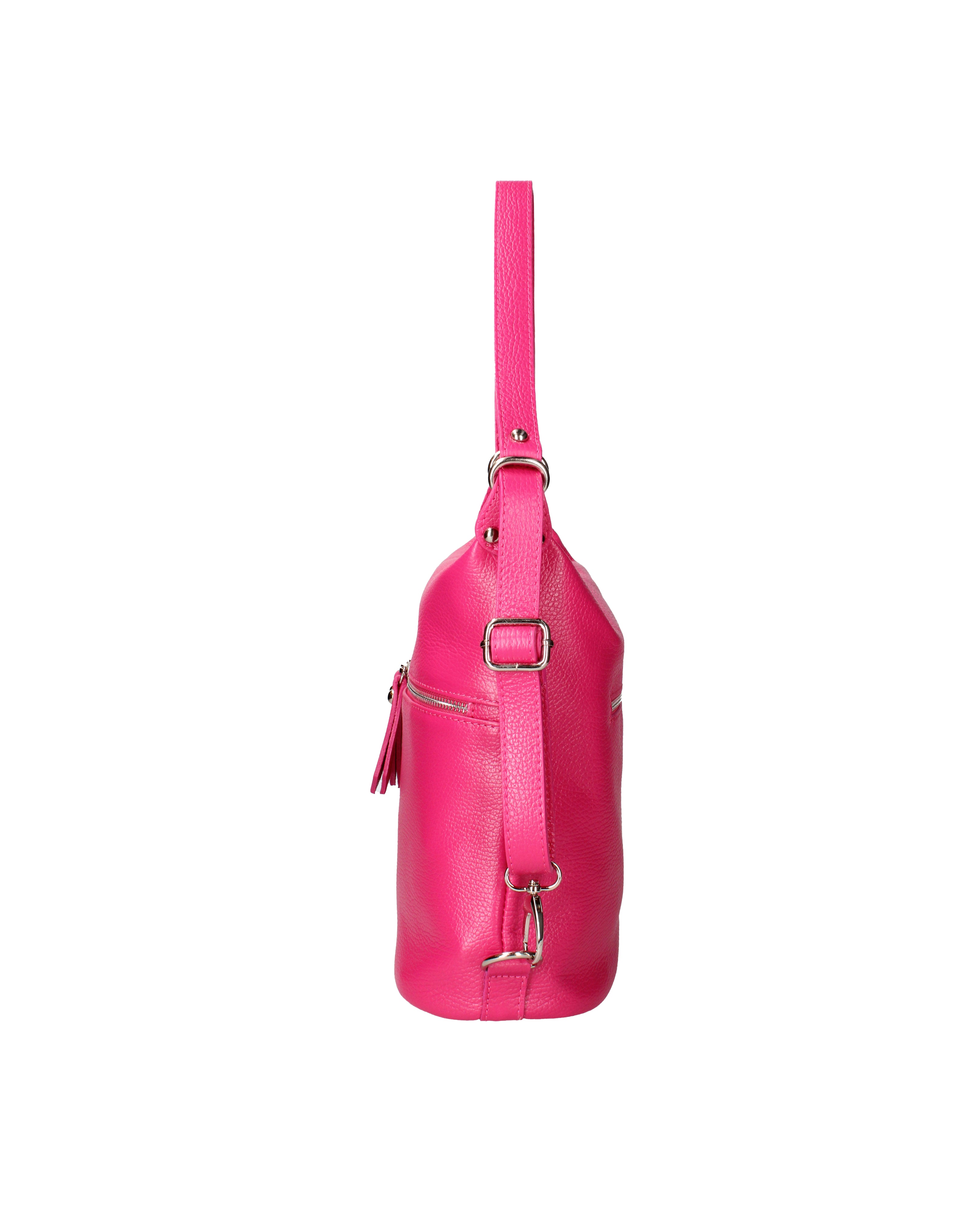 Bianca Borsa a spalla da donna Vera pelle 07136-D02 FUXIA Viola Castellani