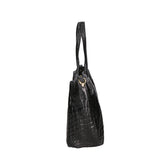 Lorella Borsa a spalla da donna Vera pelle croco 06499-019 NERO Gave Lux