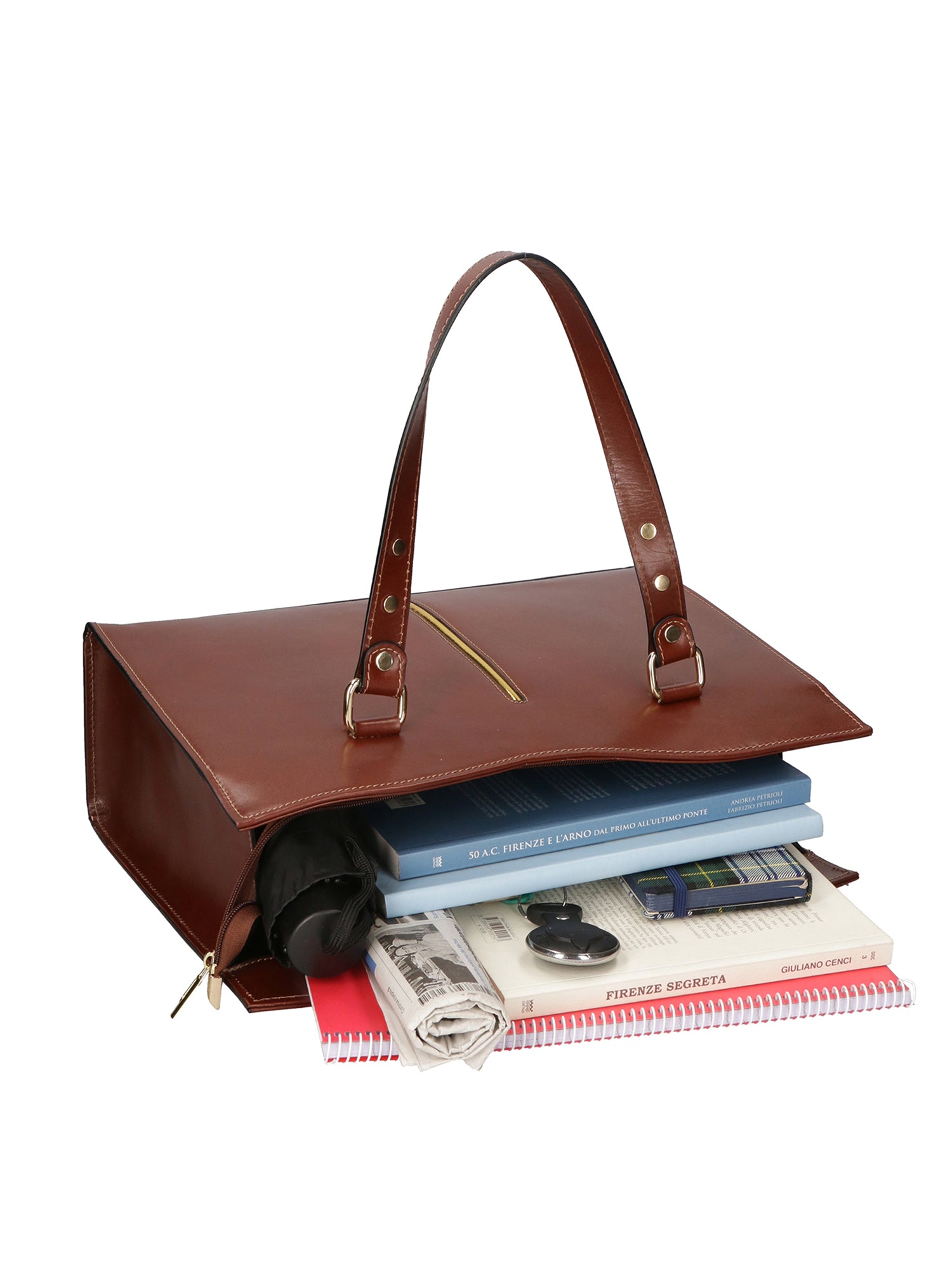 Frida Borsa a mano da donna Vera pelle 9134-MARRONE Gave Lux