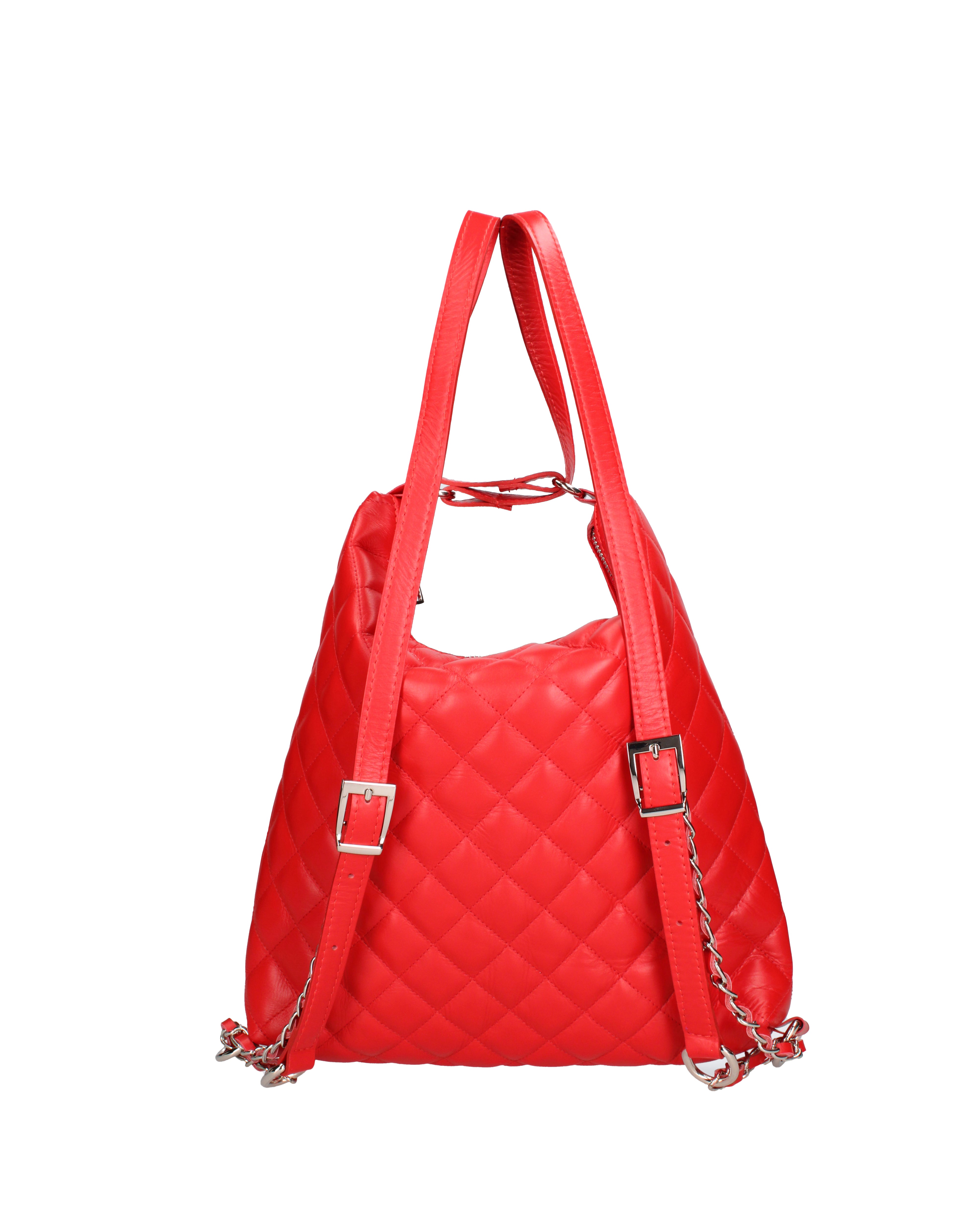 Borsa a spalla convertibile in zaino Vera pelle 07144-S58 ROSSO FUOCO Roberta Rossi