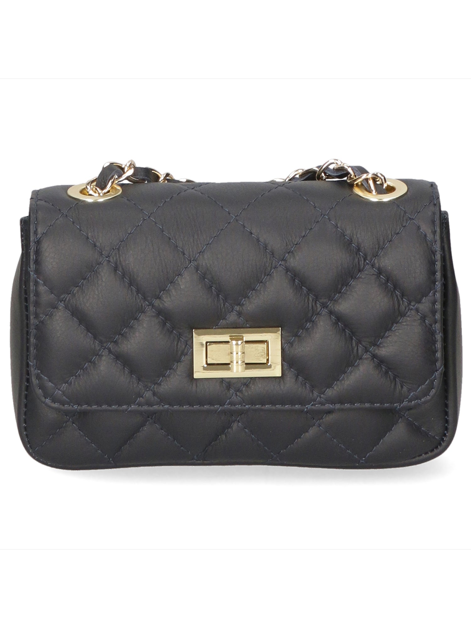 Carolina Borsa a spalla da donna Vera pelle 1073-S24 BLU JEANS Gave Lux