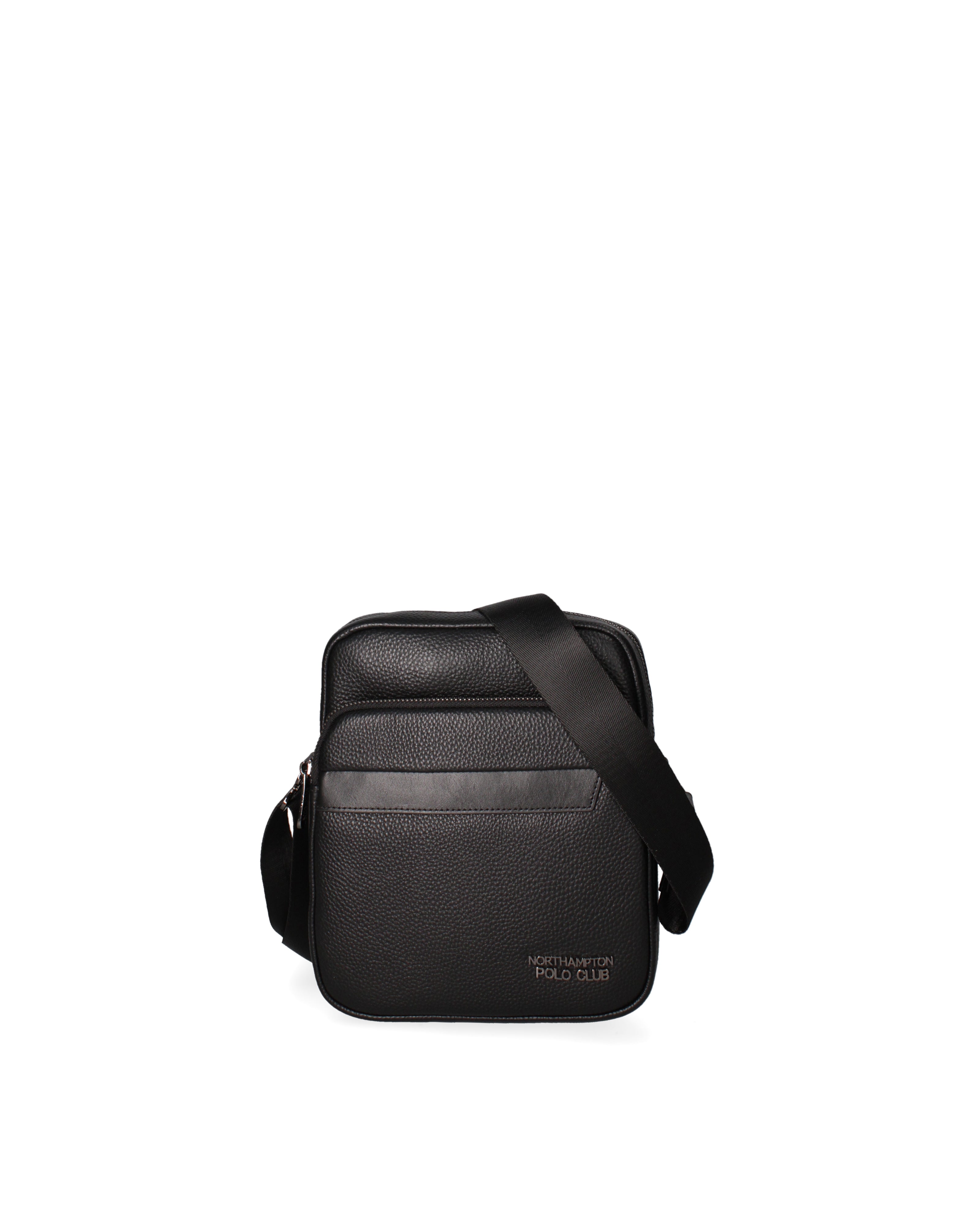Borsa a tracolla da uomo in vera pelle Casual PC3216-NERO Northampton Polo Club