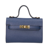 Uma Borsa a mano da donna Vera pelle 06525-D24 BLU JEANS Gave Lux