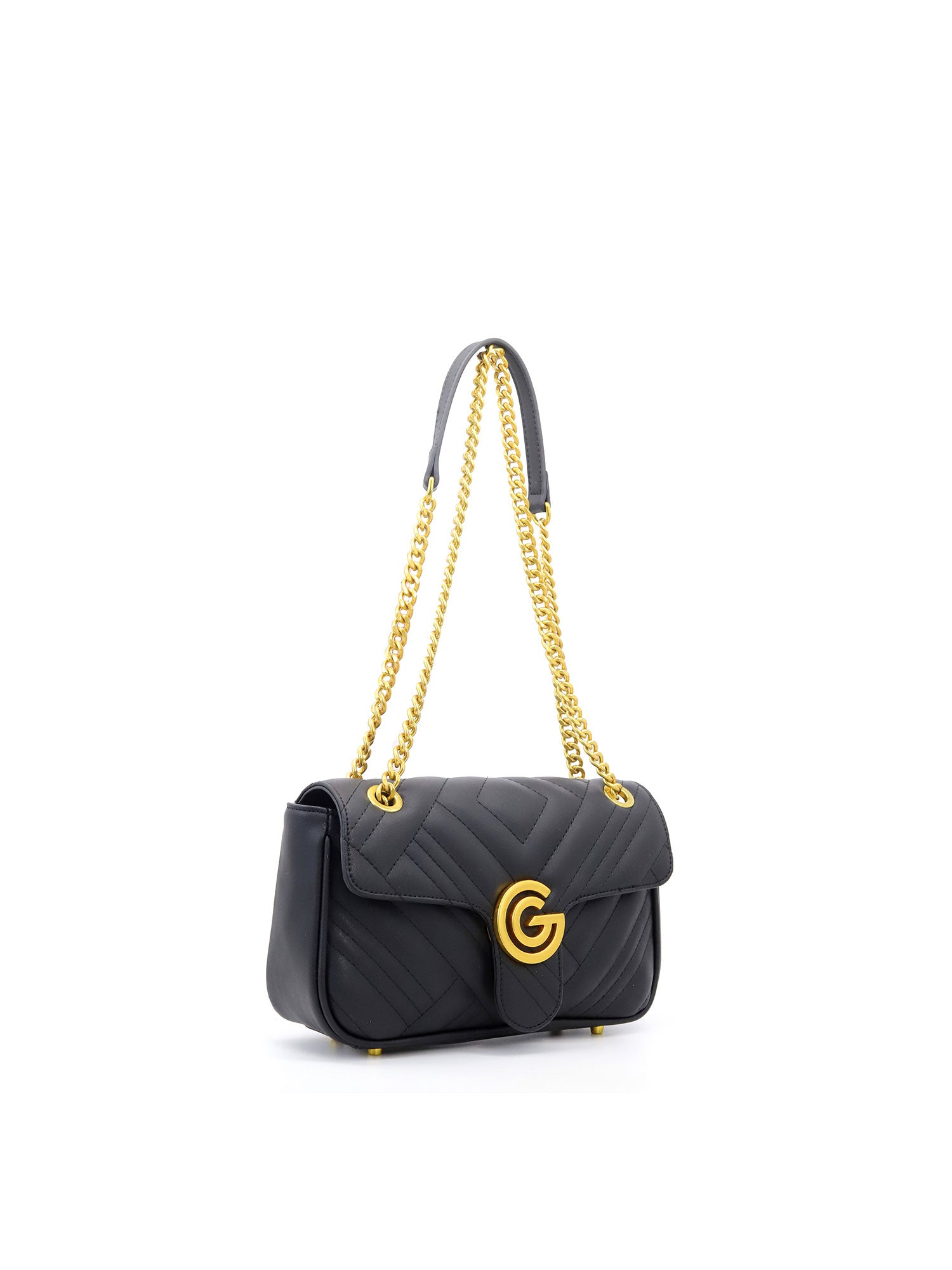 Borsa a tracolla da donna 100% pelle vegana PU GGB011BLK Gabriella G Firenze