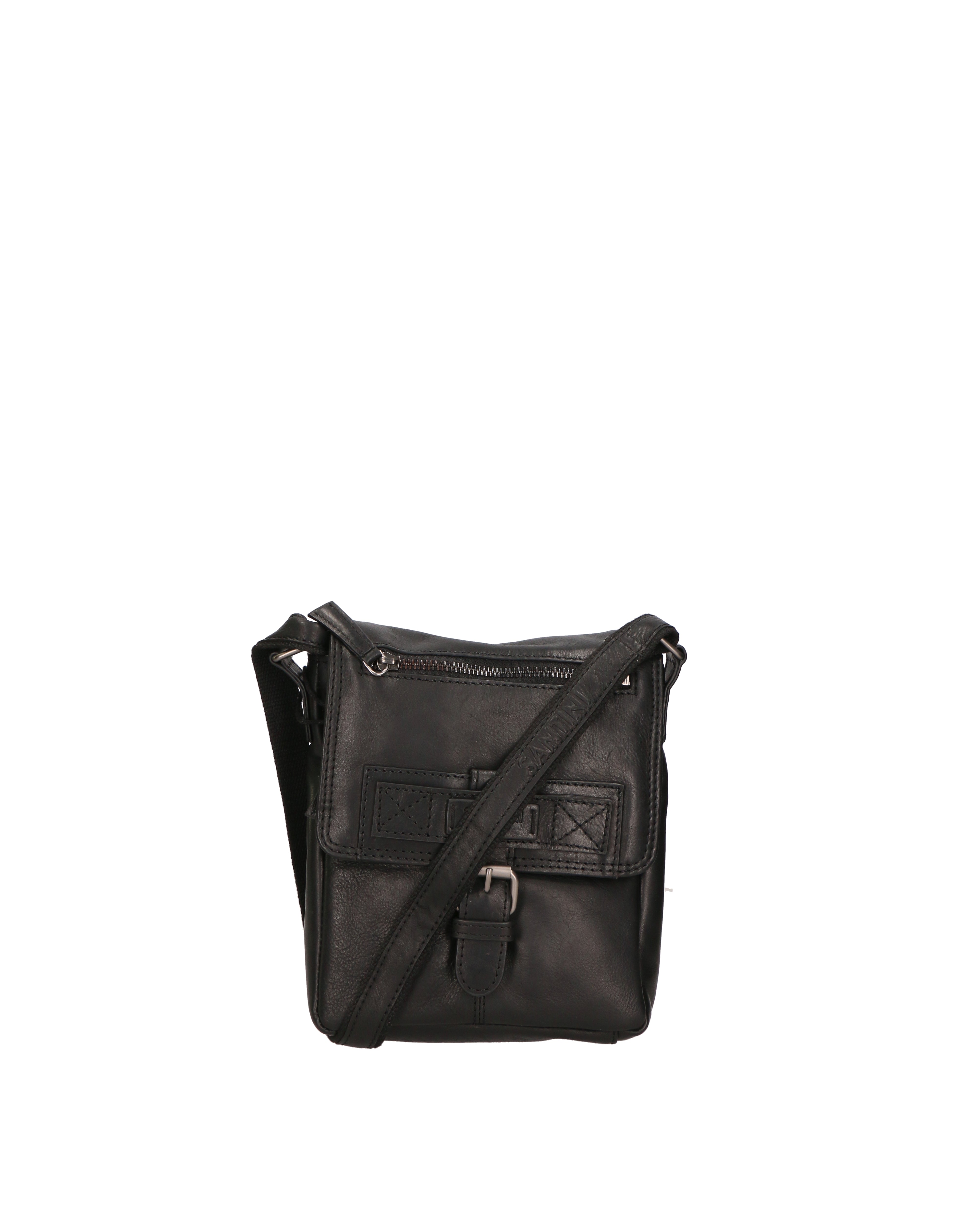 Borsa a tracolla unisex vera pelle 100% pelle SN5863647-BLACK Santini Firenze