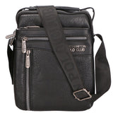 Borsa a tracolla uomo in pelle PU Casual PCL3004-BLACK Northampton Polo Club