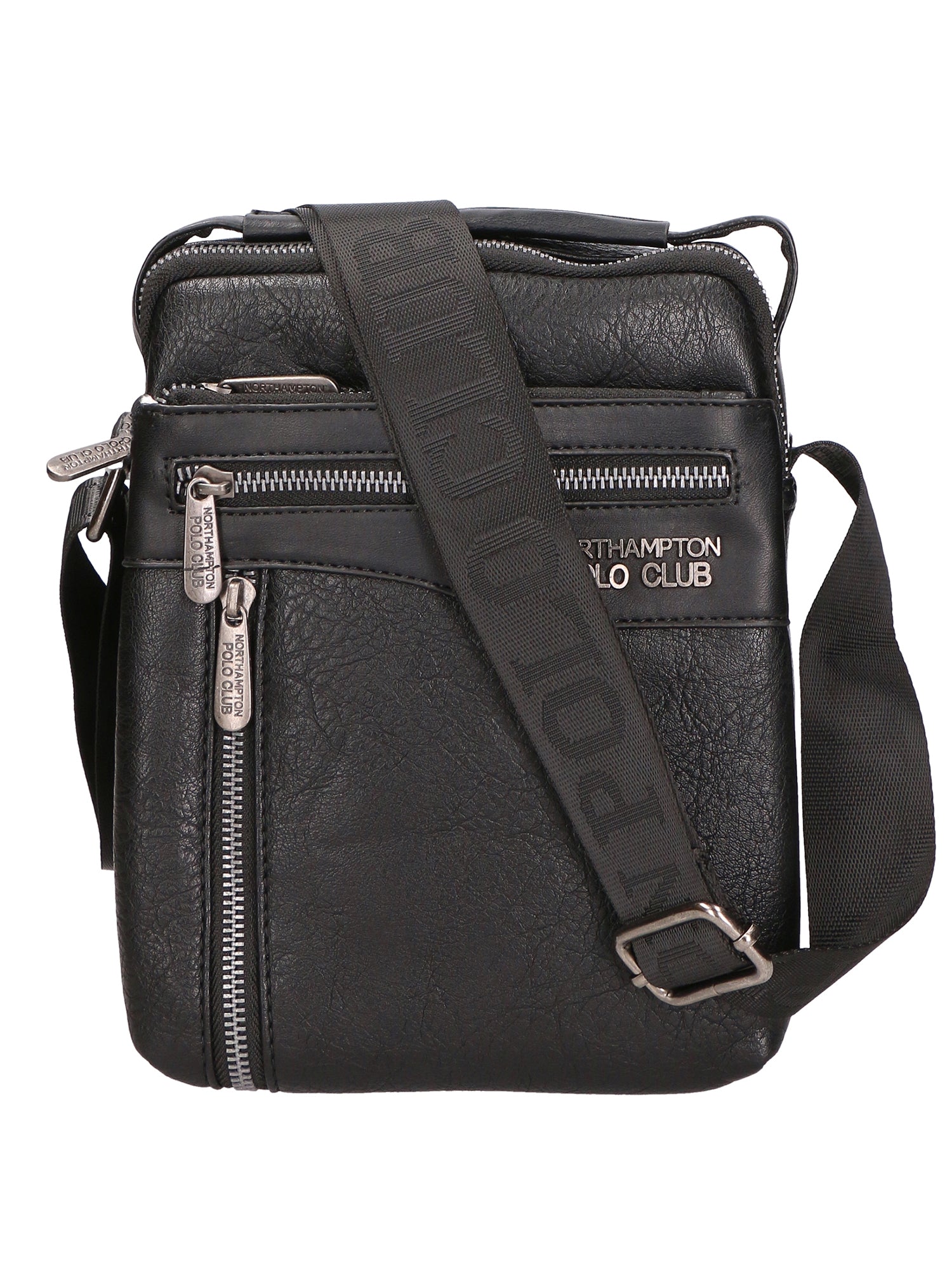 Borsa a tracolla uomo in pelle PU Casual PCL3004-BLACK Northampton Polo Club