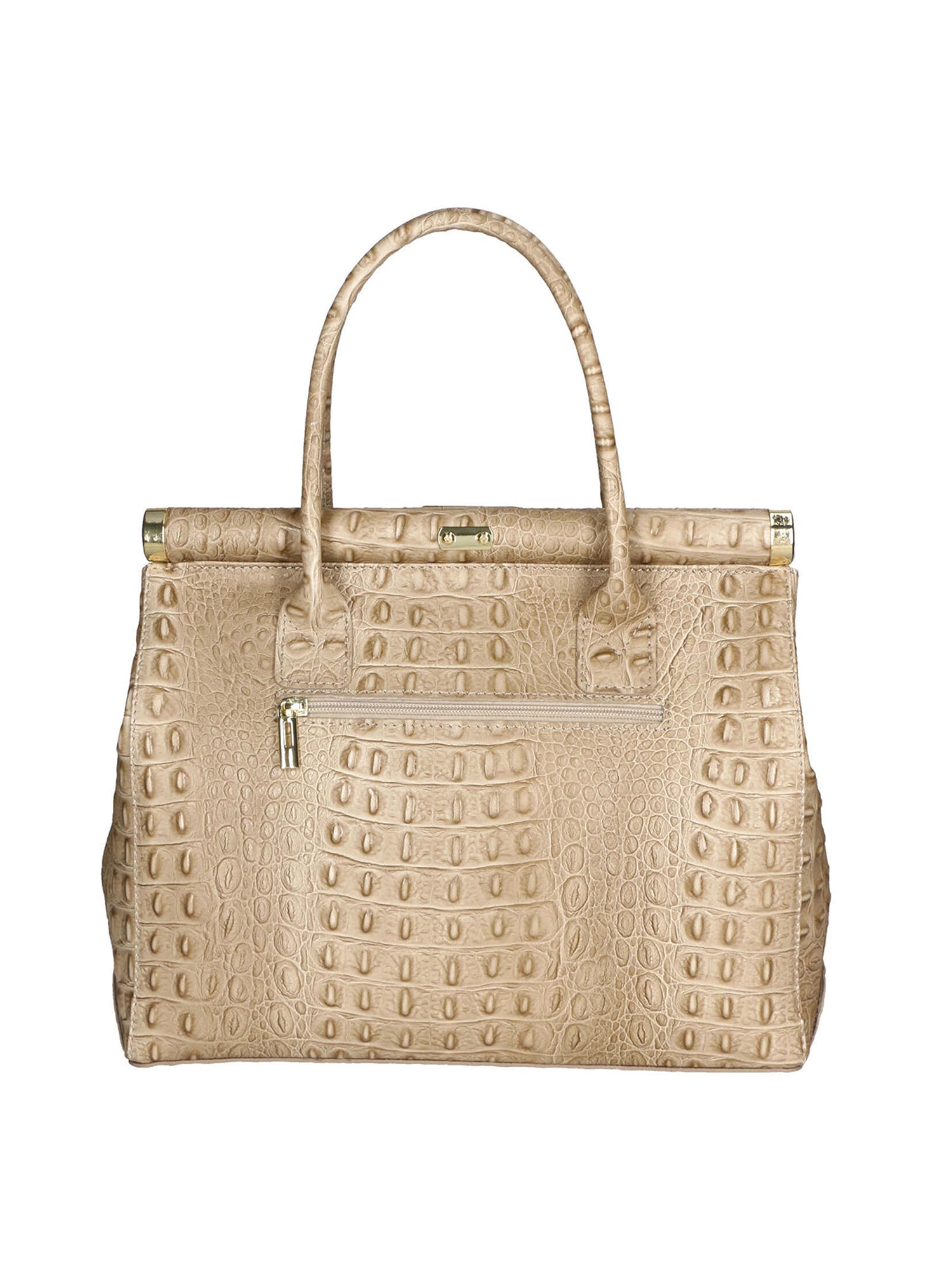 Deborah Borsa a mano da donna Pelle Croco Stampata 7727-C40 TAUPE SCURO DARK TAUPE Gave Lux