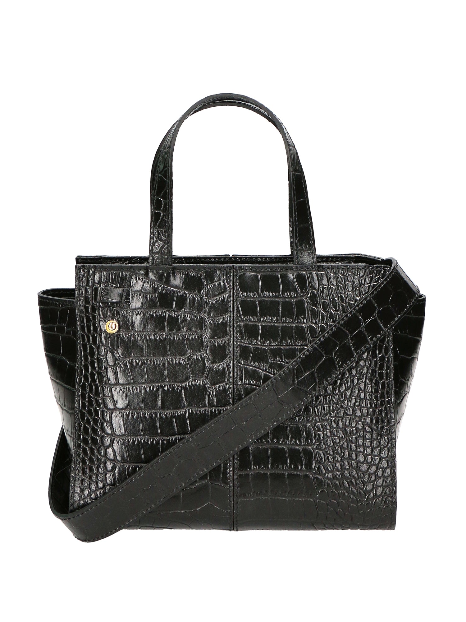Ariana Borsa a mano da donna Vera pelle stampata cocco 05435-C28 NERO Gave Lux