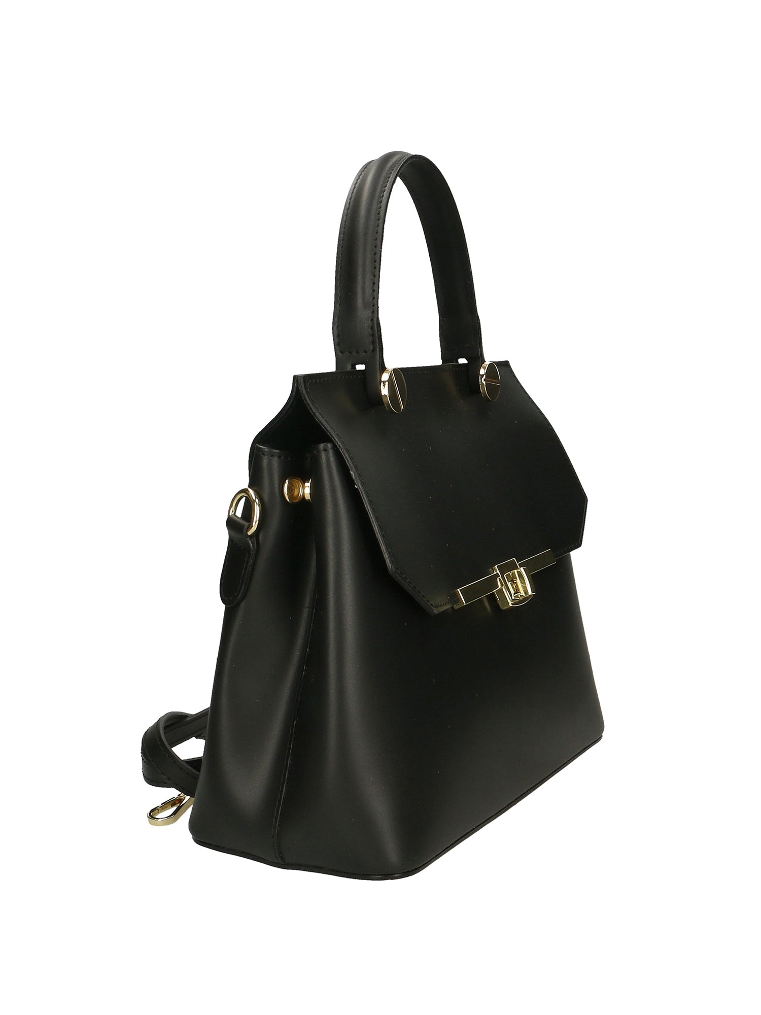Borsa a mano da donna 100% vera pelle 7708-P218 NERO Gave Lux